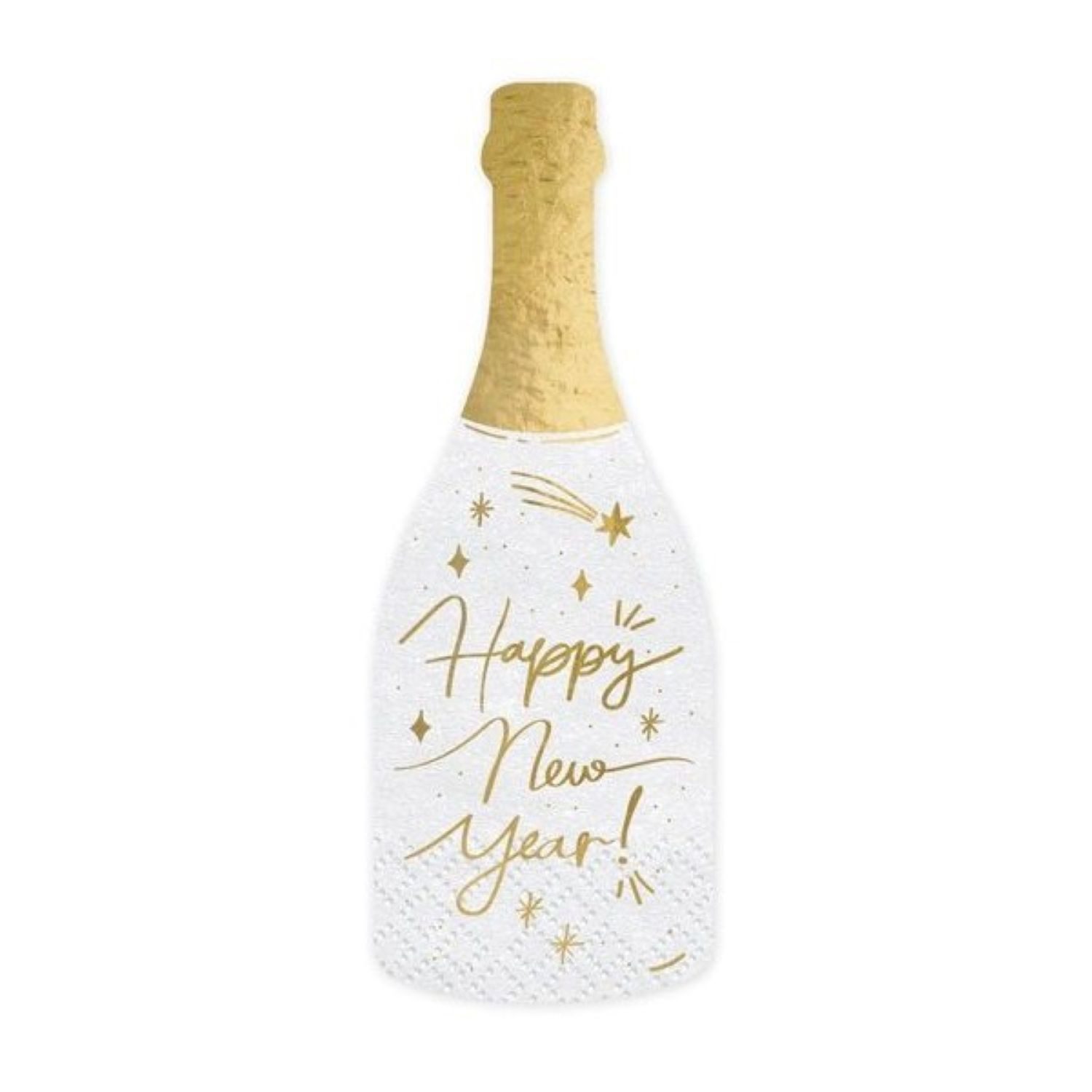 partydeco Papierserviette Servietten Champagner 'Happy New Year' 20Stk./7x19