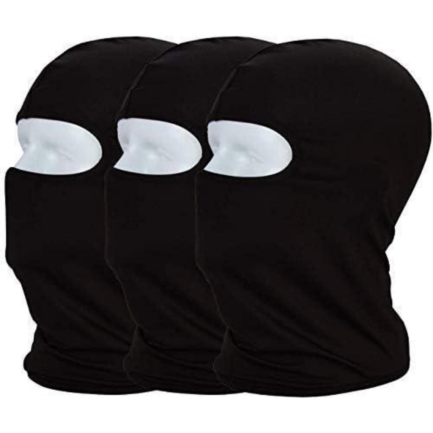 Sturmhaube Balaclava Sturmhaube UV Radfahren Outdoor Breath 3er Pack Schwarz