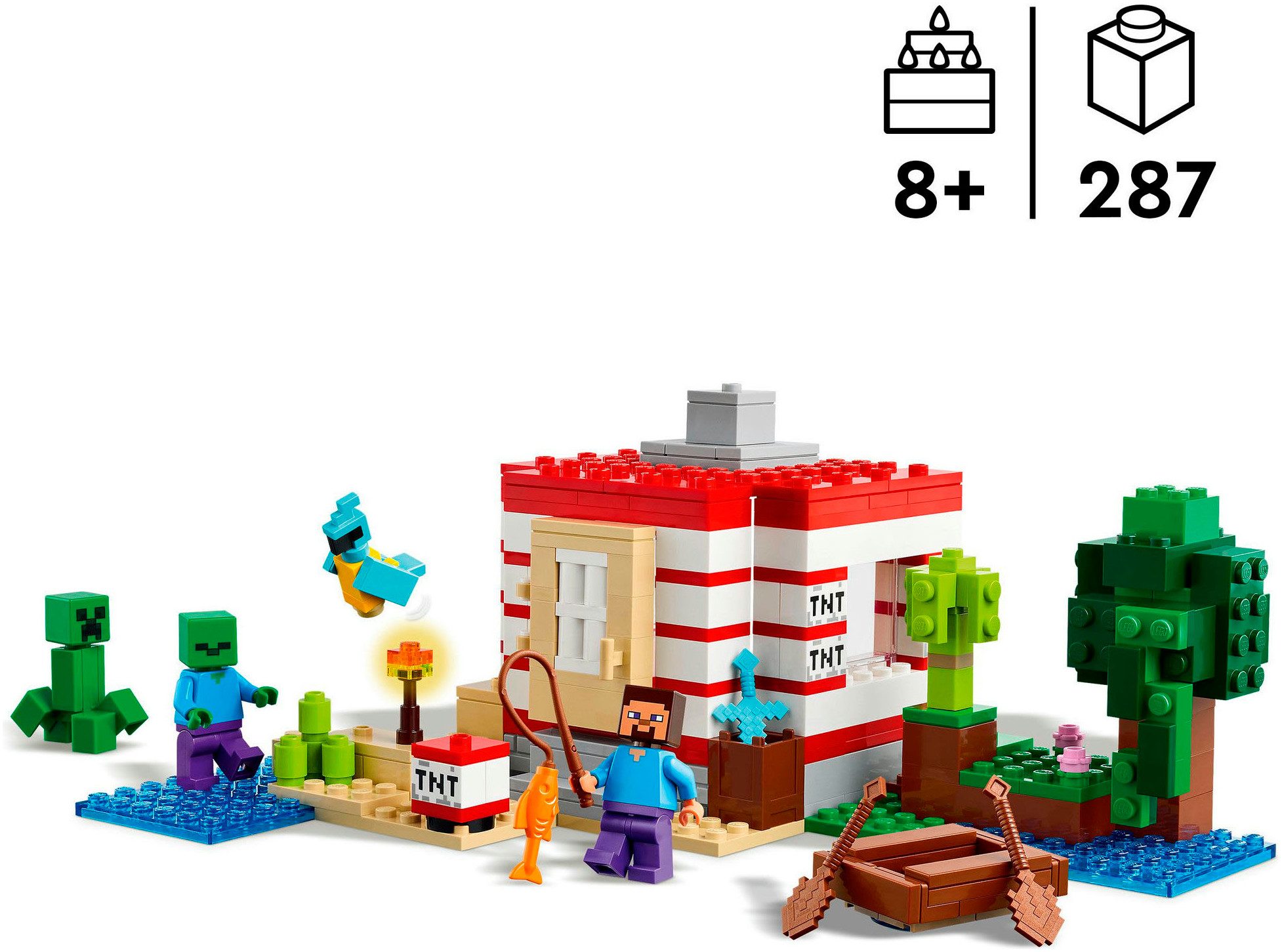 LEGO® Das TNT-Dschungelhaus (21275), LEGO Minecraft Konstruktionsspielsteine, (287 St), Made in Europe – Bild 3 von 5