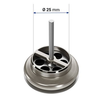 AQUADE Ablaufventil Ventil mit Stopfen Dreikantbügel für Spülbecken, 1 1/4 Ø 60 mm