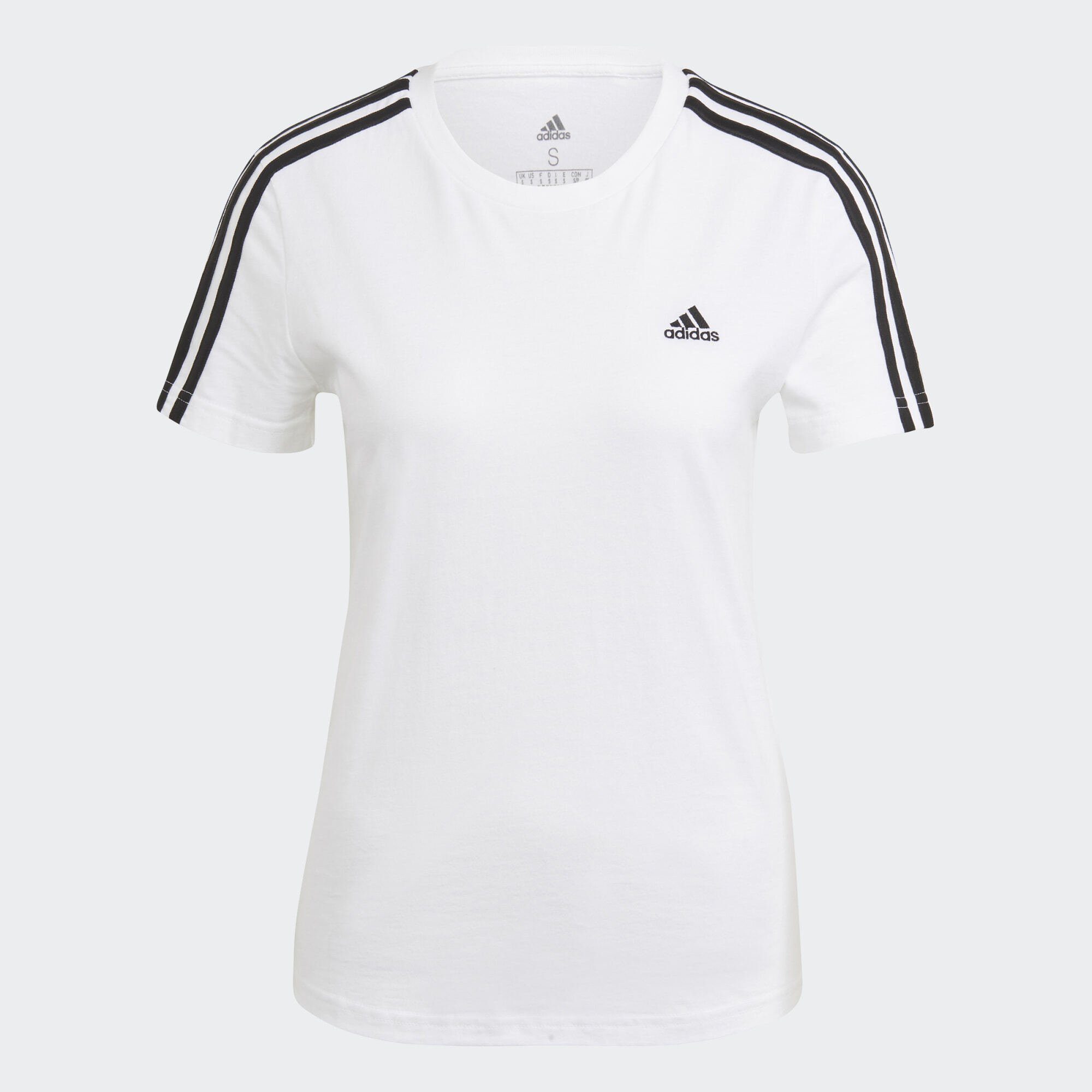 3-STREIFEN Sportswear adidas T-Shirt White / Black T-SHIRT LOUNGEWEAR SLIM ESSENTIALS