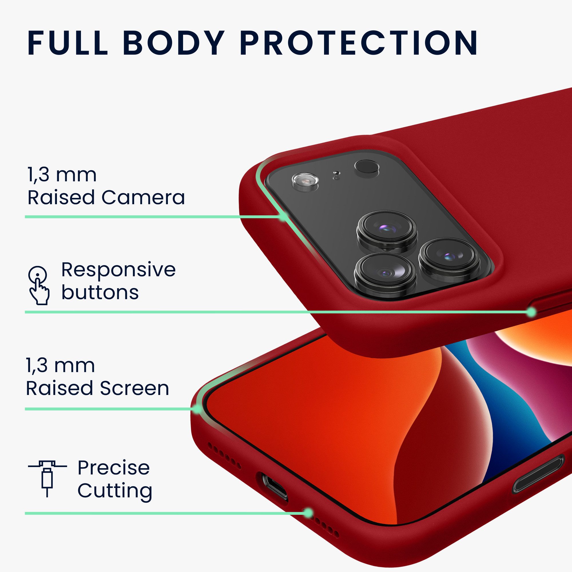 kwmobile Smartphone-Hülle Handyhülle für Apple iPhone 18 Pro Max / iPhone 17 Pro Max Hülle, Weiches Handy Silikon Case - Schutzhülle Cover – Bild 4 von 5