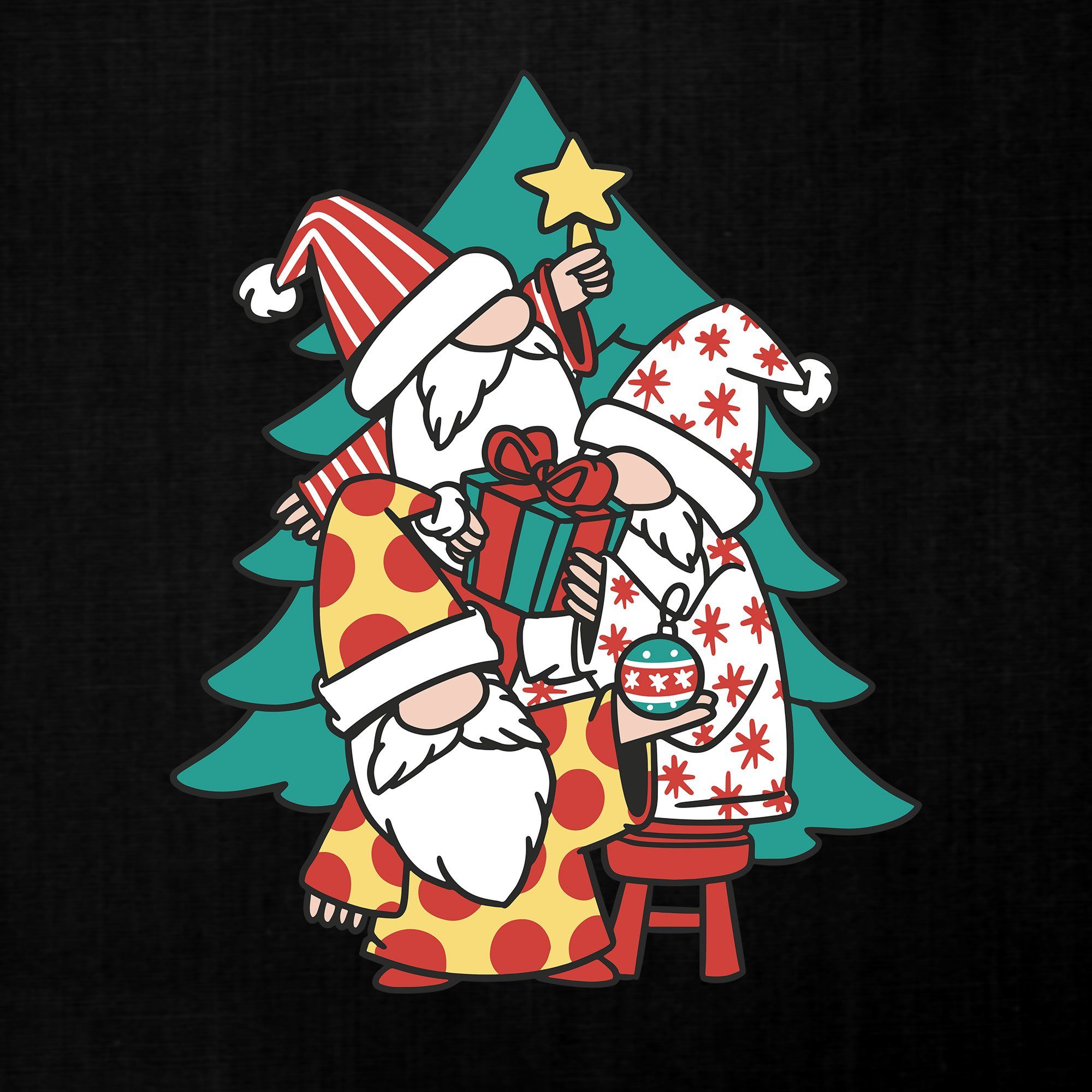 (1-tlg) Hoodie Formatee im Weihnachtsbaum Quattro Kinder Pyjama Weihnachtszwerge