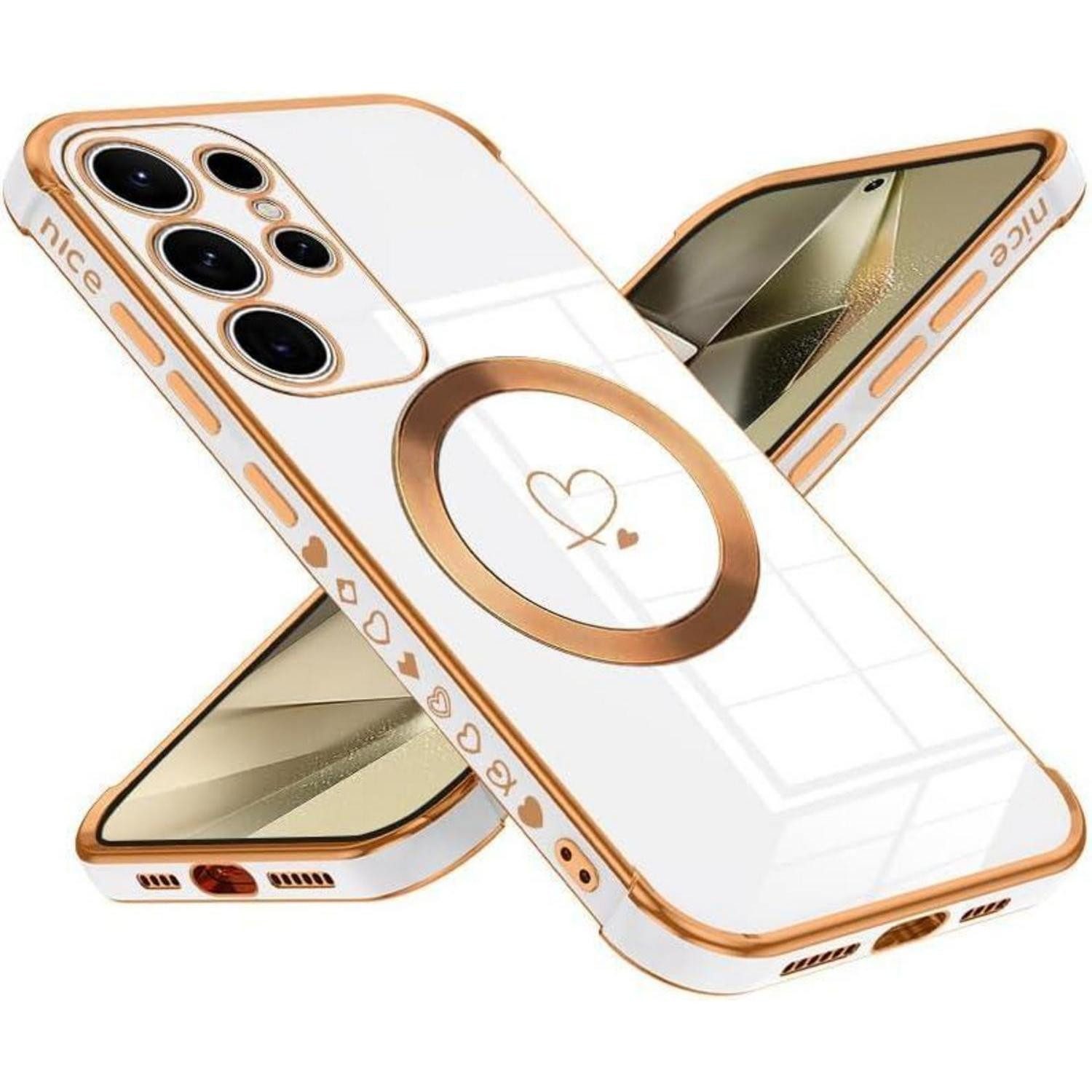 LuxusKollektion Smartphone-Hülle Hülle Galaxy S25 Ultra MagSafe TPU Samsung Galaxy S25 Ultra Weiß