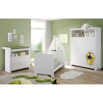 Lomadox Kleiderschrank OLBIA-19 Kinderzimmer Schrank in Weiß, 130x186x54 cm