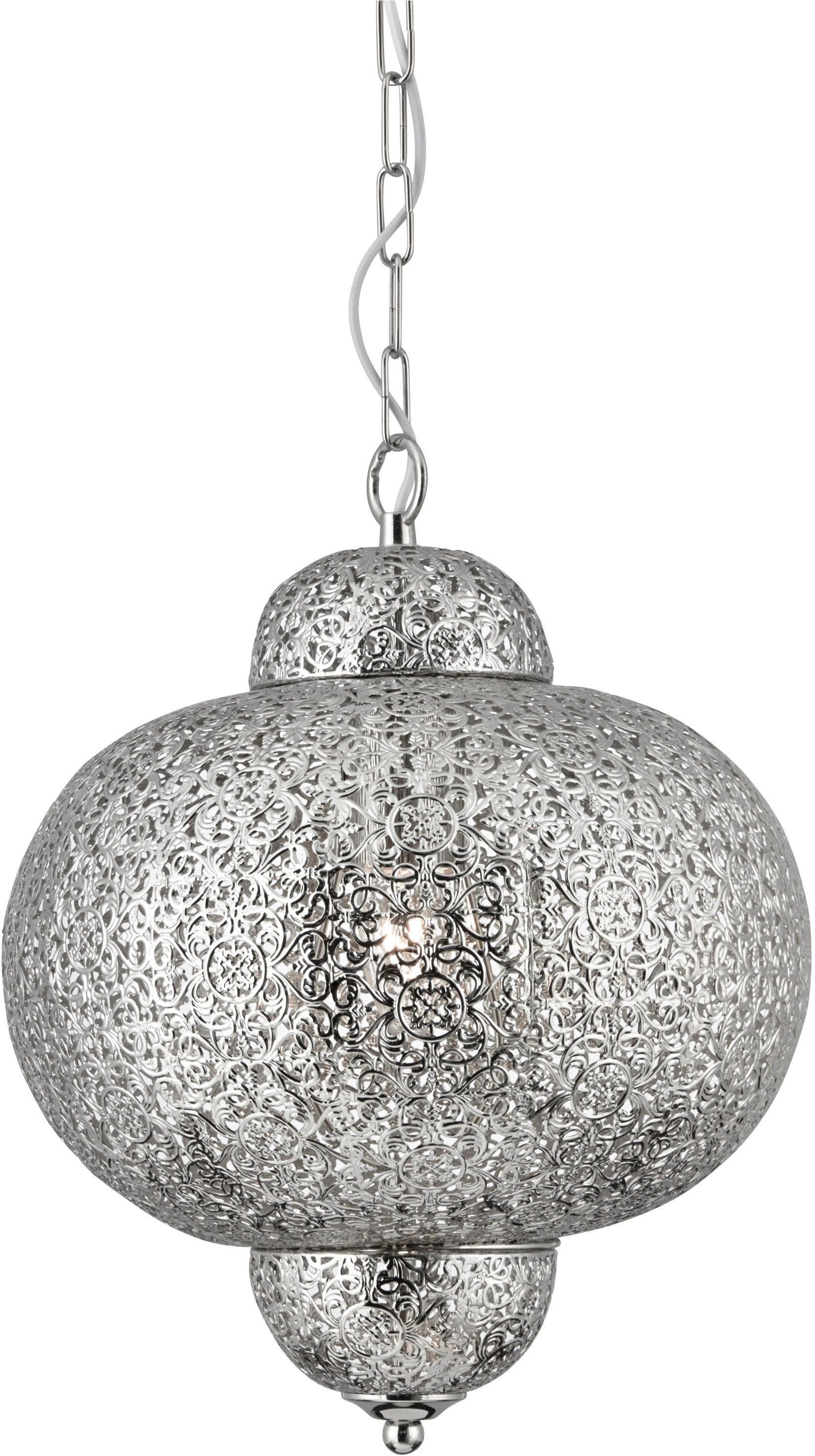 Searchlight Pendelleuchte Fretwork-Pendelleuchte - Lasergeschnittenes Nickelmetall, ohne Leuchtmittel