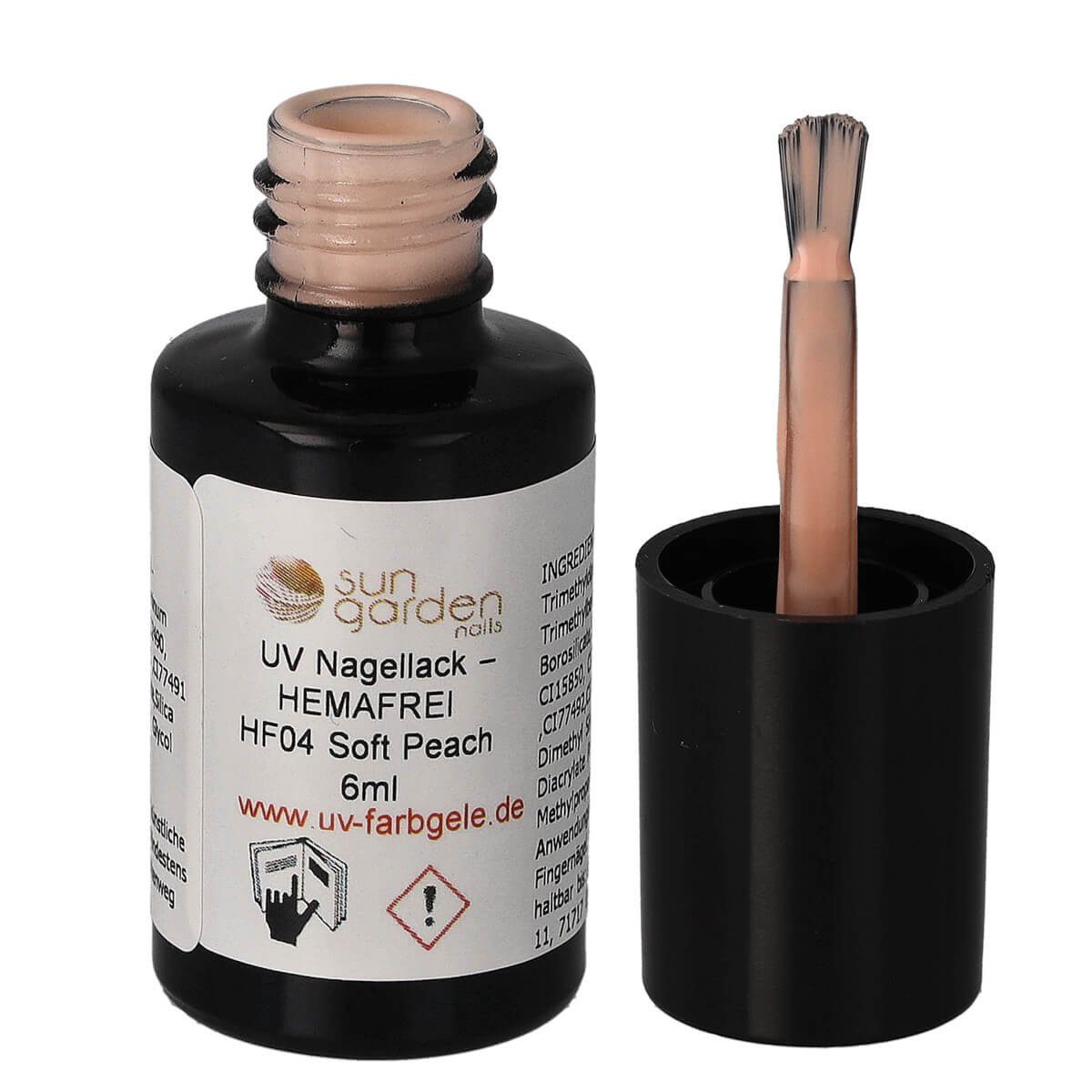 Sun Garden Nails Nagellack HF04 – Nagellack HEMAFREI Soft Peach - 6ml UV