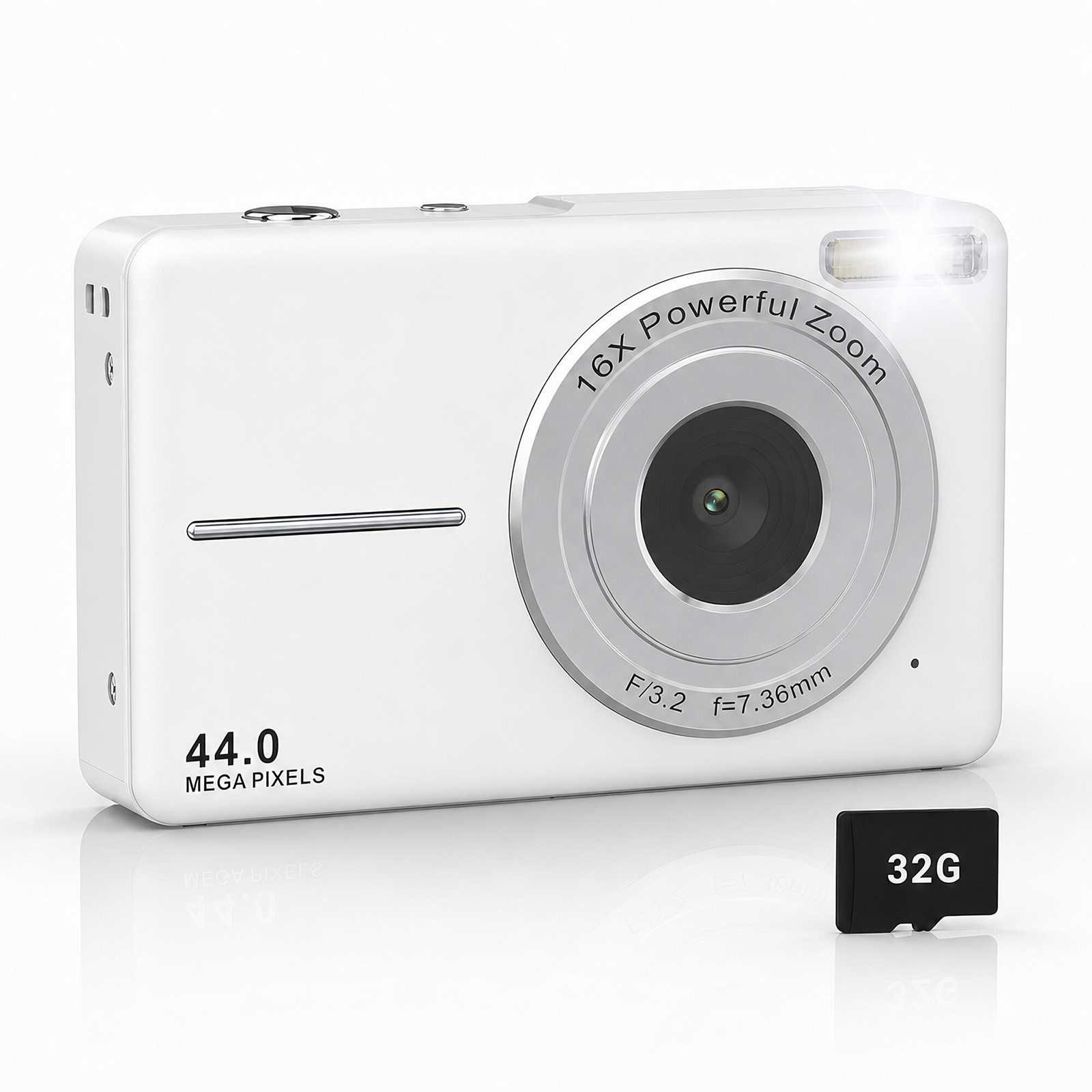 BBWL Kompakte 8MP Digitalkamera mit 16x Zoom, 1080P Video, 32GB Karte Vollformat-Digitalkamera (16x opt. Zoom, manueller Steuerung & 2,4 Zoll Display, ideal für Schüler & Geschenk)