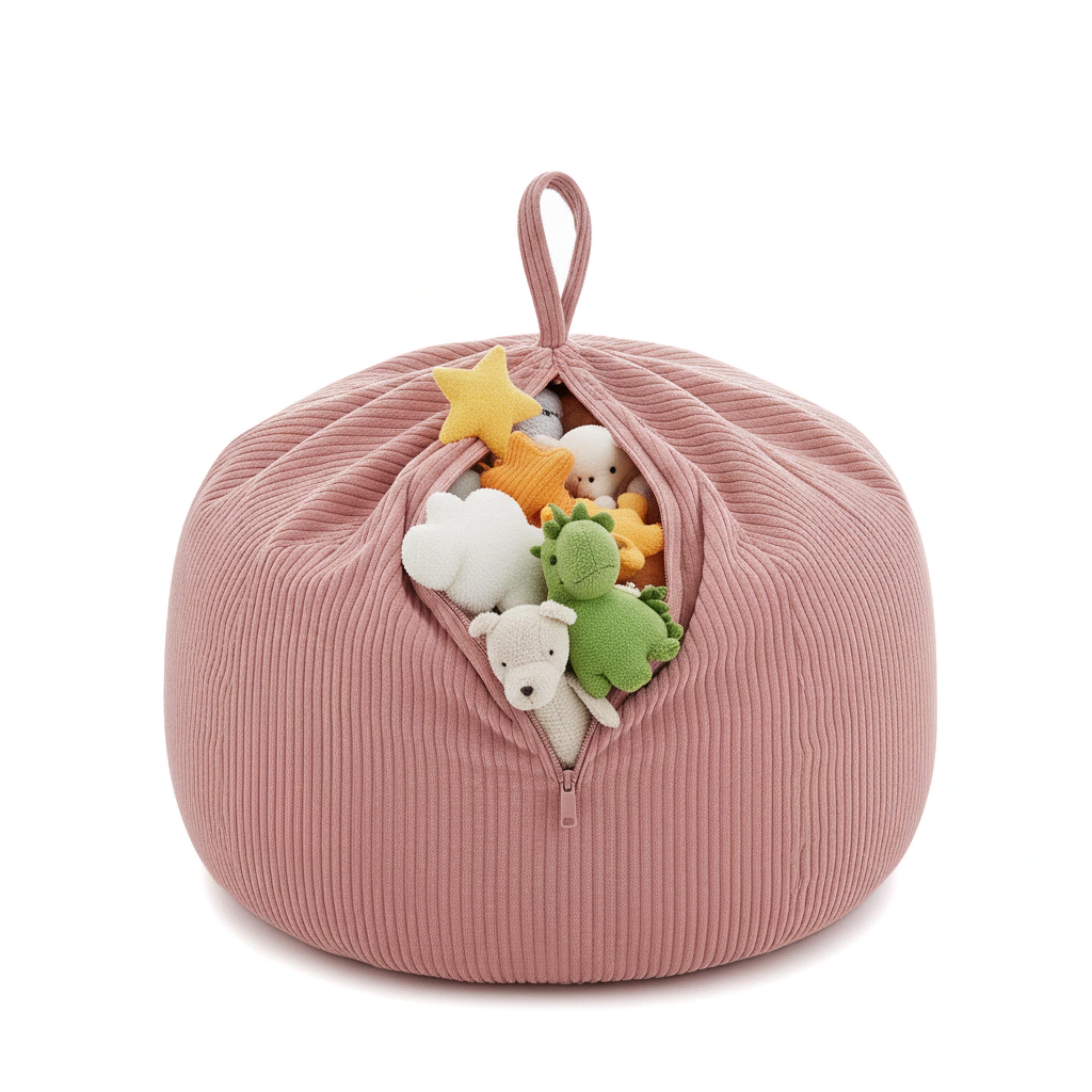 FAVRE Sitzsack Kinder Aufbewahrungshülle für Spielzeug und Kuscheltiere 85x85x50 cm
