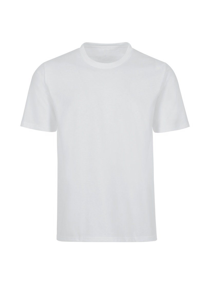 T-Shirt DELUXE T-Shirt Baumwolle Trigema weiss TRIGEMA