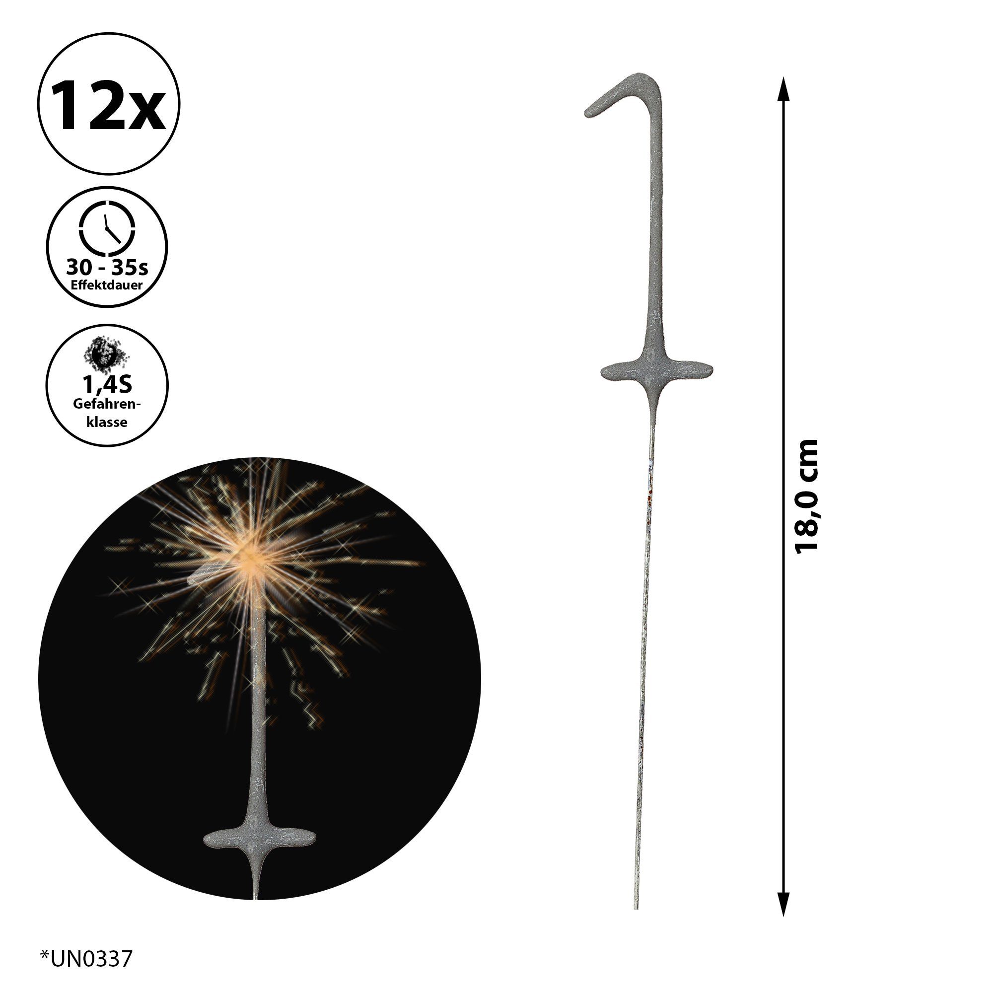 CEPEWA Geburtstagskerze Wunderkerze Zahl Eins 12er günstig online kaufen