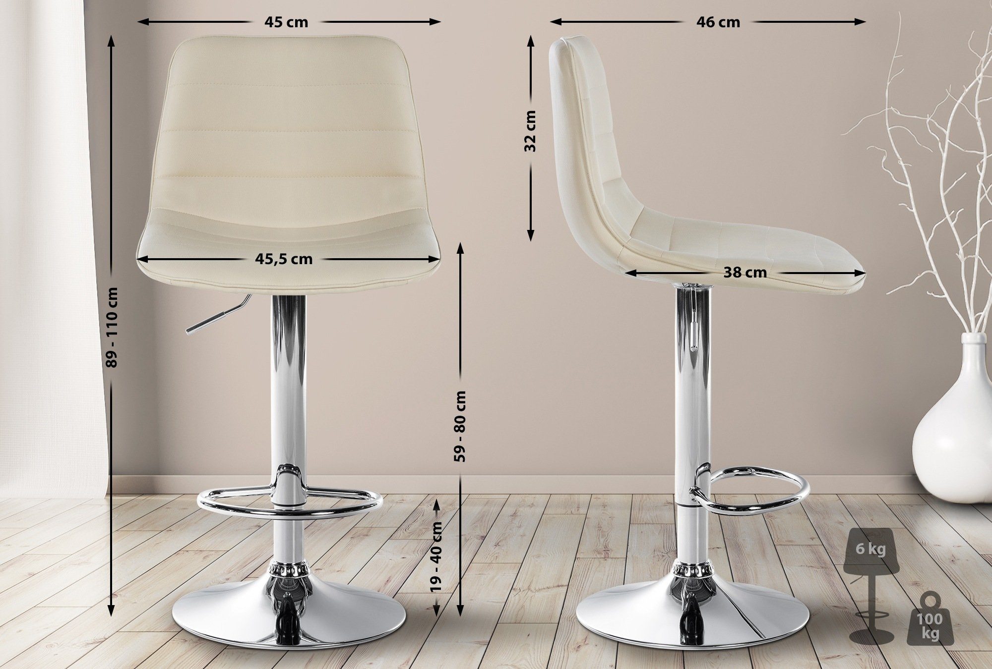 CLP Barhocker Lex Kunstleder (2er Set, günstig online kaufen