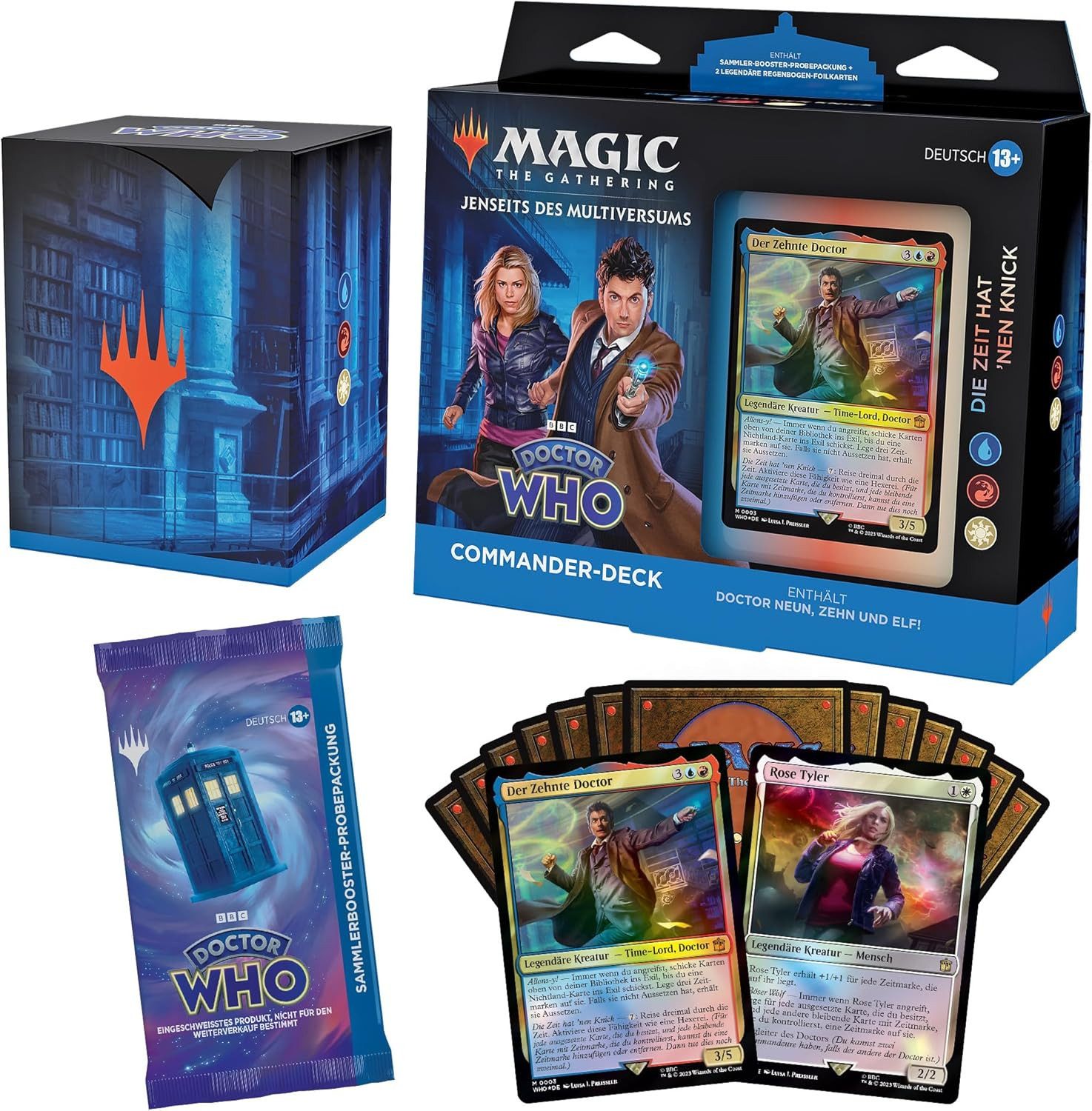 Magic the Gathering Sammelkarte Universes Beyond: Doctor Who Commander Deck Set Deutsch, Enthält 4 Commander Decks