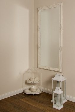 Casa Padrino Barockspiegel Barock Wandspiegel Weiß / Gold 72 x H. 162 cm - Handgefertigter Barock Spiegel mit Holzrahmen und wunderschönen Verzierungen