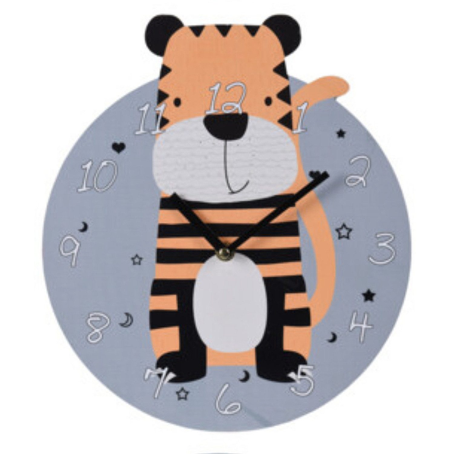 Sanixa Wanduhr Kinderzimmer Uhr Tier Holz Wanduhr Kinder Dekouhr Kinderzimmerdeko (Mädchen Jungen Kinderzimmerwanduhr Holzuhr modern)