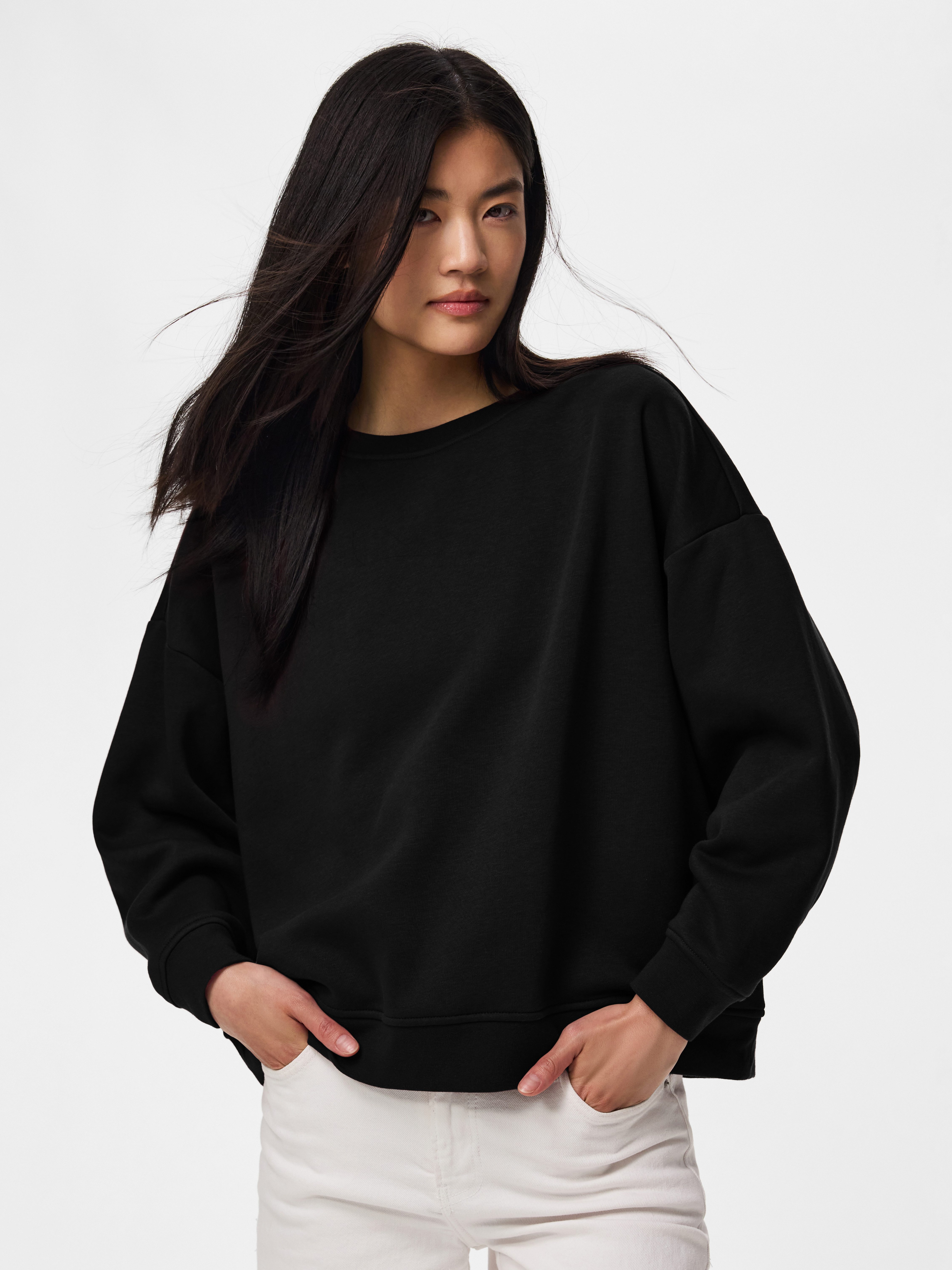 pieces Sweatshirt PCCHILLI LS LOOSE FIT SWEAT TOP NOOS BC Baumwollmischung