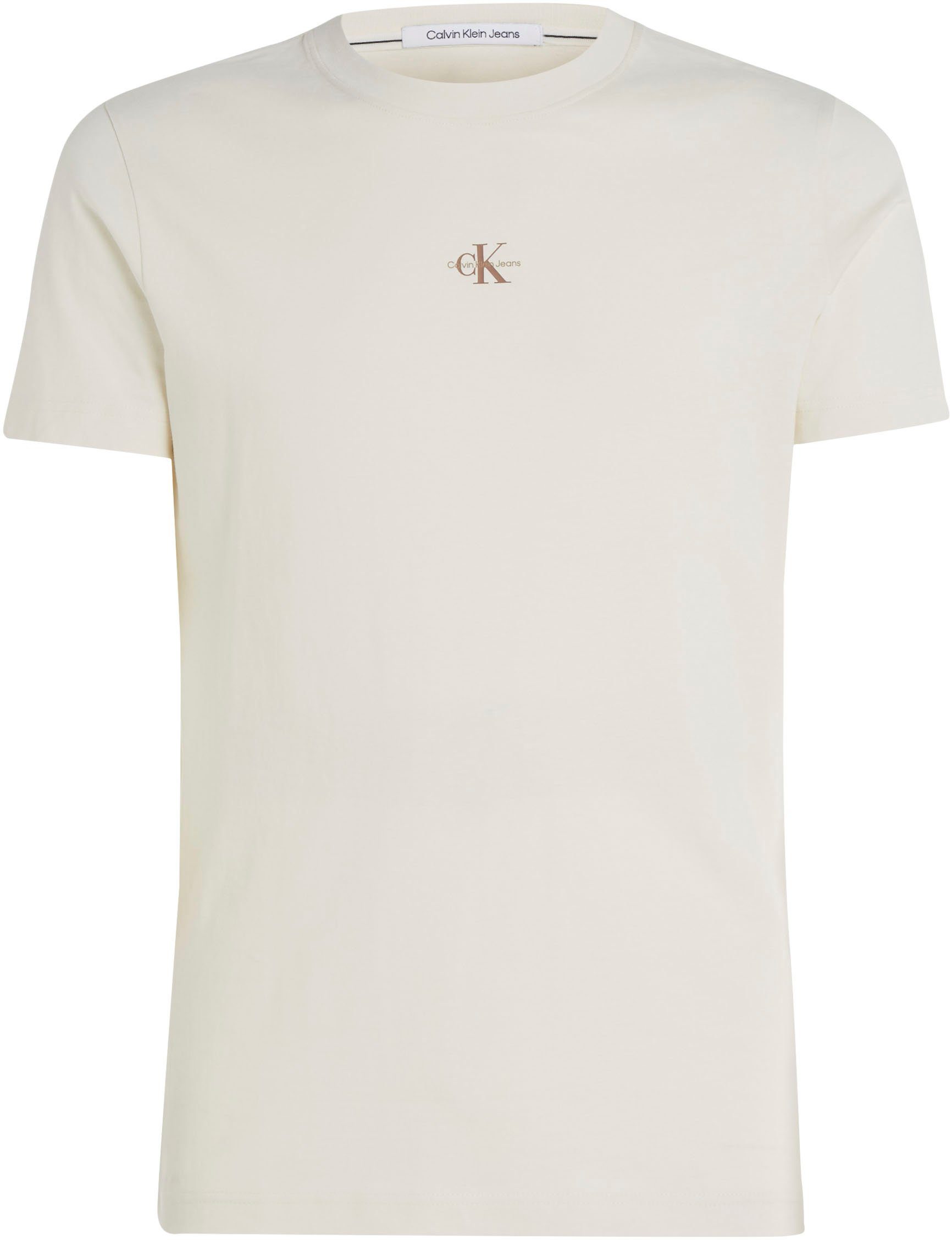 MONOLOGO Klein MICRO kleinem Ivory Logo-Druck mit Jeans T-Shirt TEE Calvin