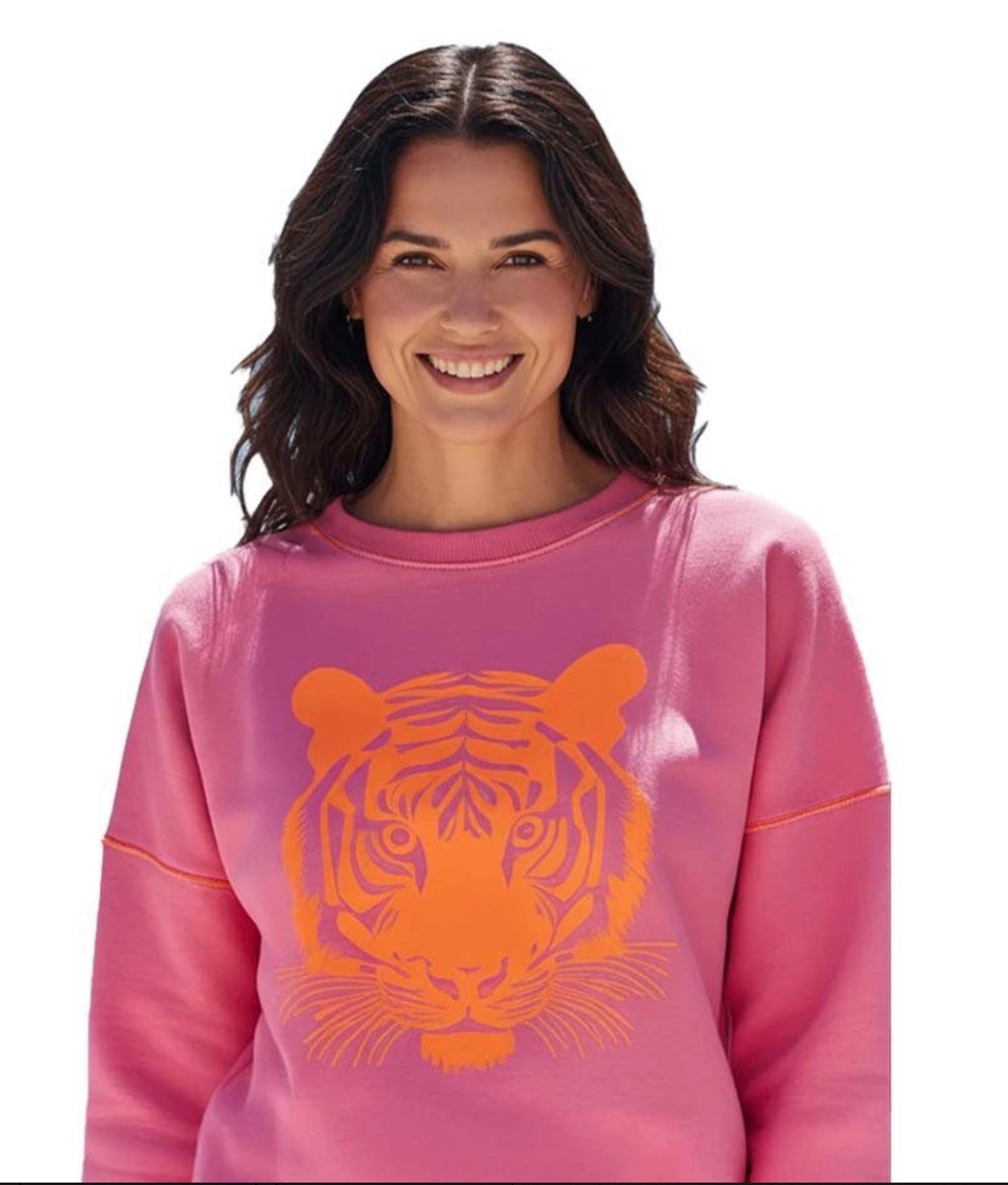 Miss Goodlife Sweatshirt Miss Goodlife MG13756 Sweatshirt „Tiger Take It Easy“ in Flashrose