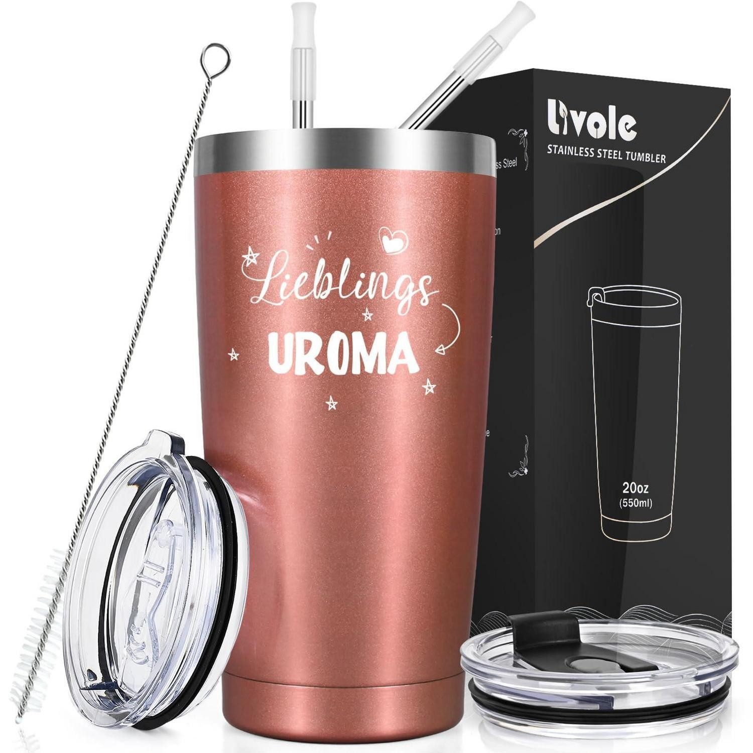 LuxusKollektion Thermobecher Thermobecher Uroma, 600ml, Edelstahl, Metall