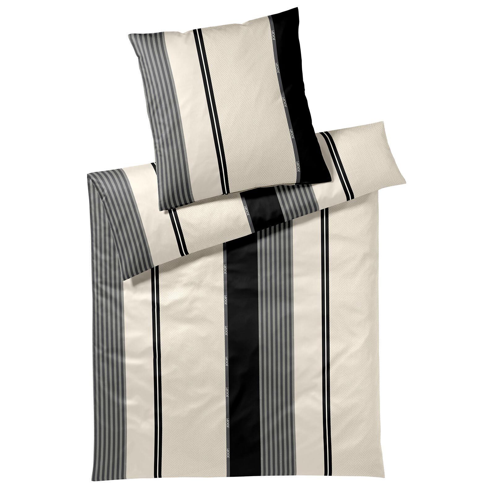 JOOP! Bettwäsche Herringbone Stripes black, Mako Satin, 1 teilig