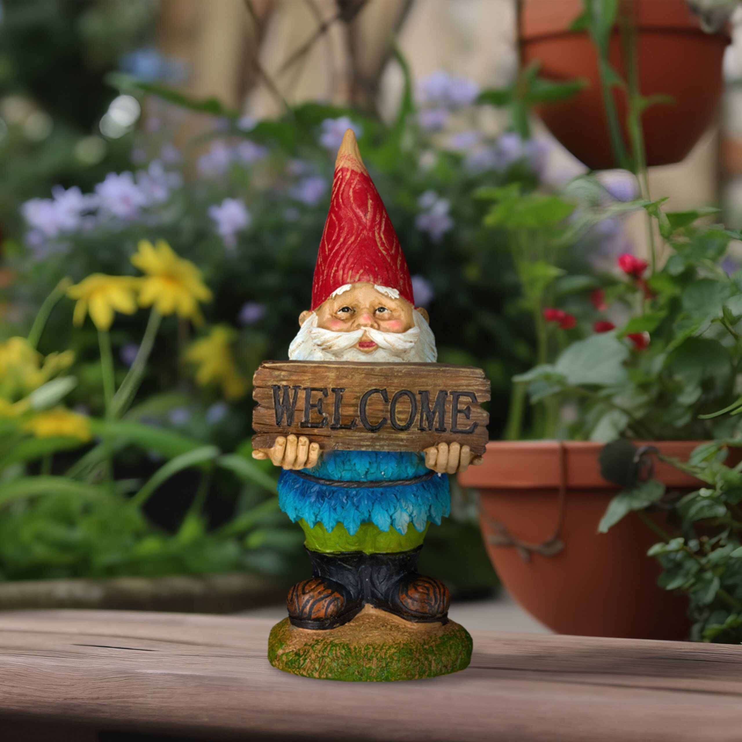 relaxdays Gartenzwerg "Welcome" günstig online kaufen
