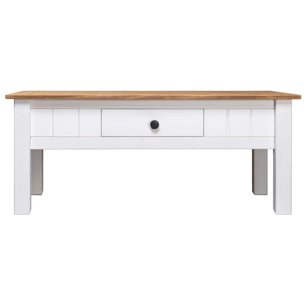 vidaXL Ablagetisch, Couchtisch Weiß 100x60x45 cm Massivholz Panama-Kiefer