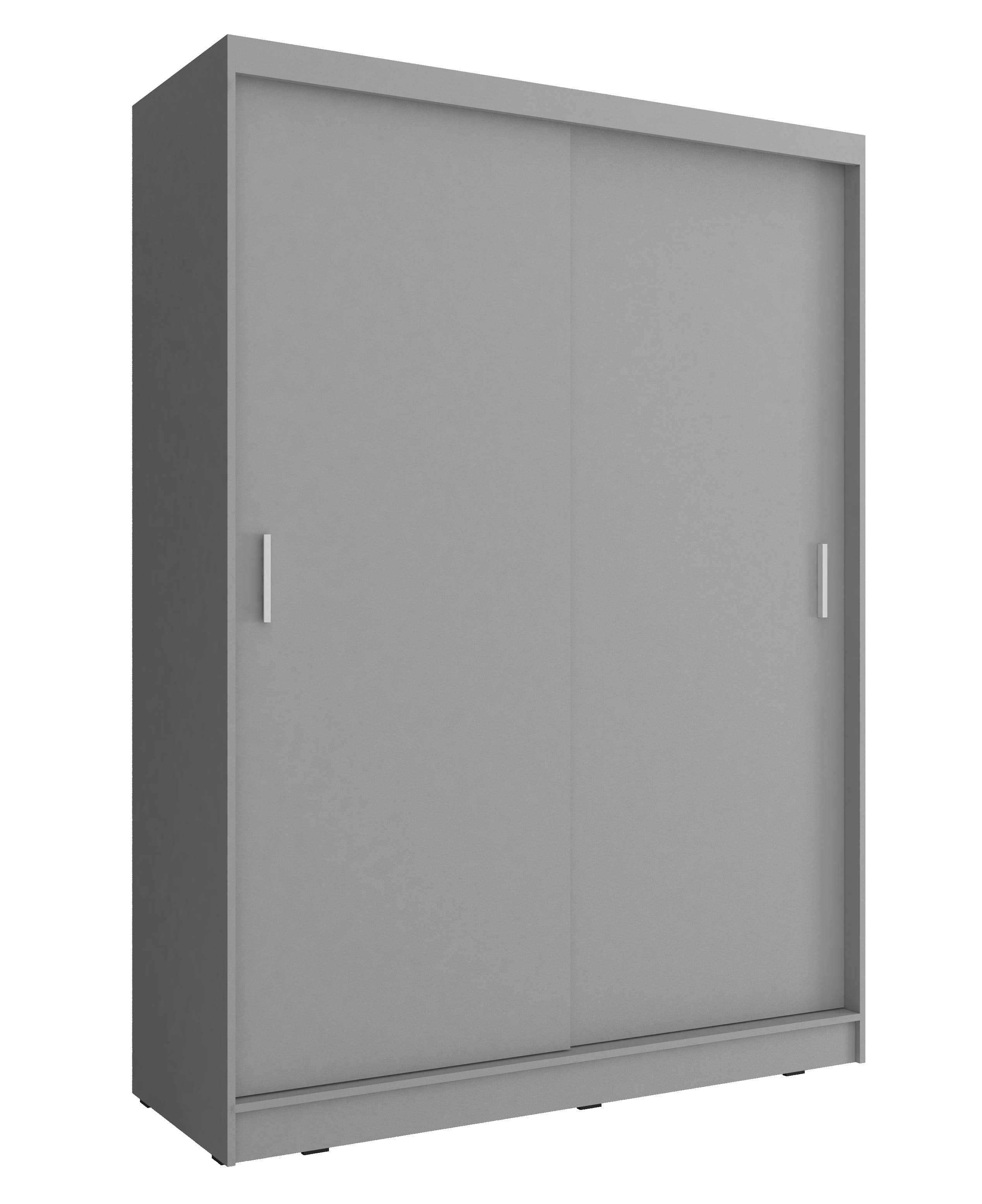 MOEBLO Kleiderschrank KUBA A1 (Wohnzimmerschrank 2-türig Schrank Gaderobe Schiebtüren, Schwebetürenschrank mit Einlegeböden und Kleiderstange) (BxHxT): 130/150x200x60cm