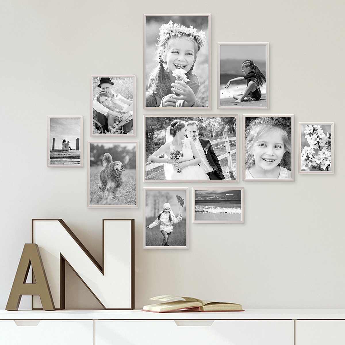 PHOTOLINI Bilderrahmen 10er Set Aluminium Modern günstig online kaufen