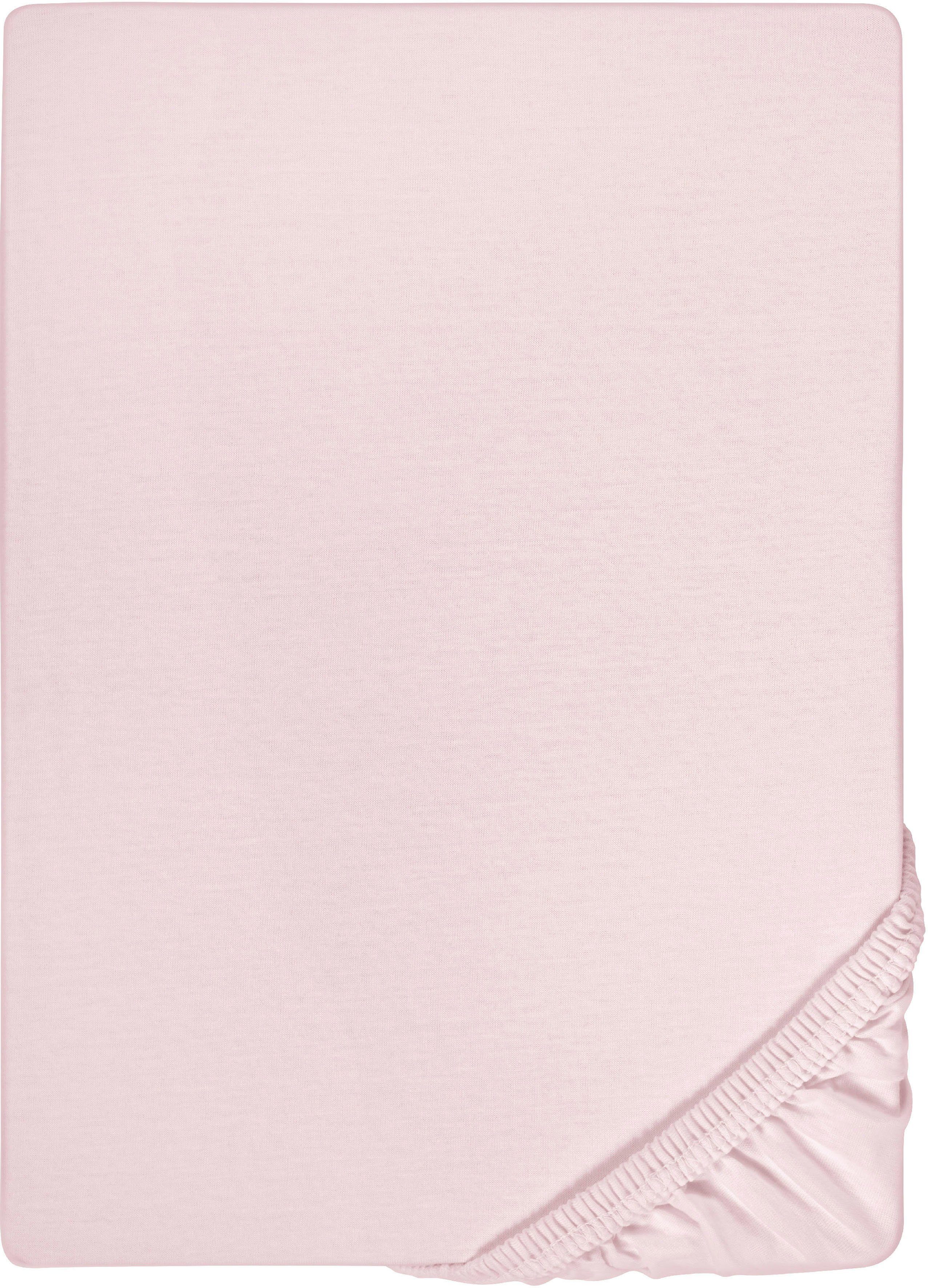 Biberna Spannbettlaken 0077866 Deluxe Jersey-Elastic Spannbetttuch 97% Baumwolle, Jersey-Elasthan, Gummizug: rundum, (1 Stück), Jersey mit Elasthan, Rundumgummi, bügelfrei, ab Größe 90 x 190 cm i