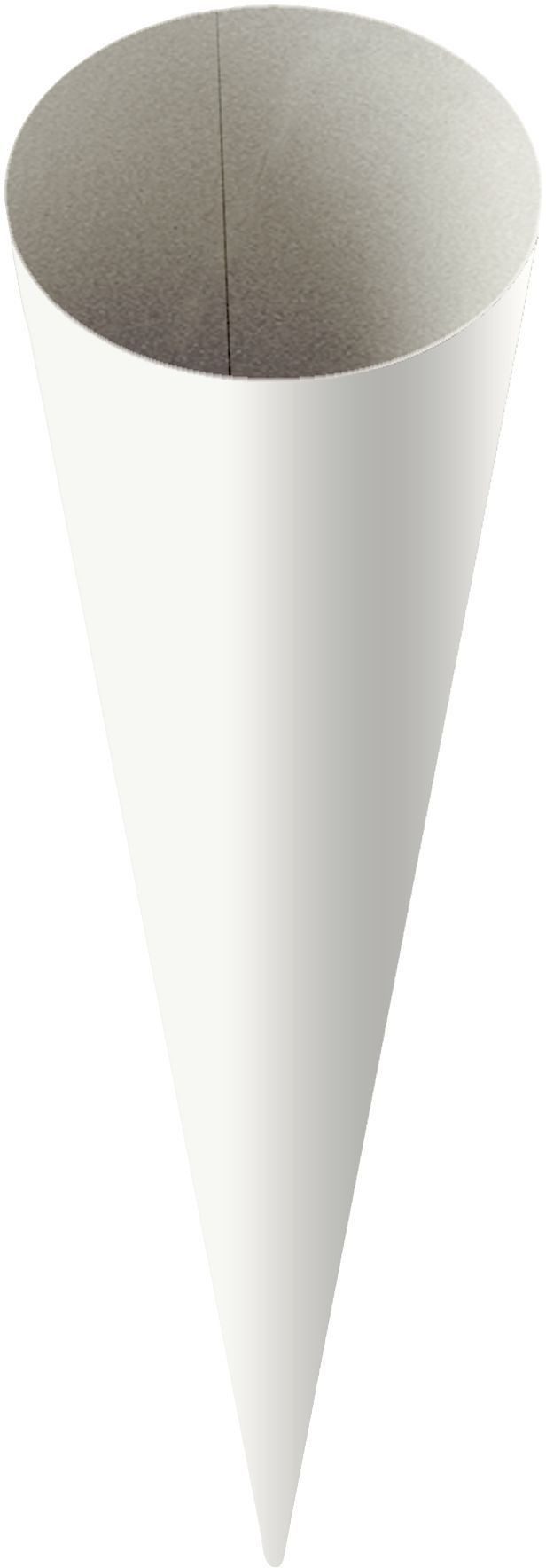 Heyda Schultüte Schultüte Rohling fertig geformte Spitztüte 18x70cm weiß