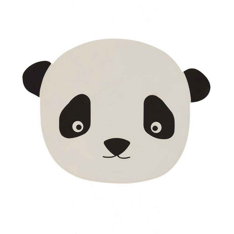 Platzset, Panda, OYOY, aus Silikon, Schwarz / Weiß, 45 x 35 cm