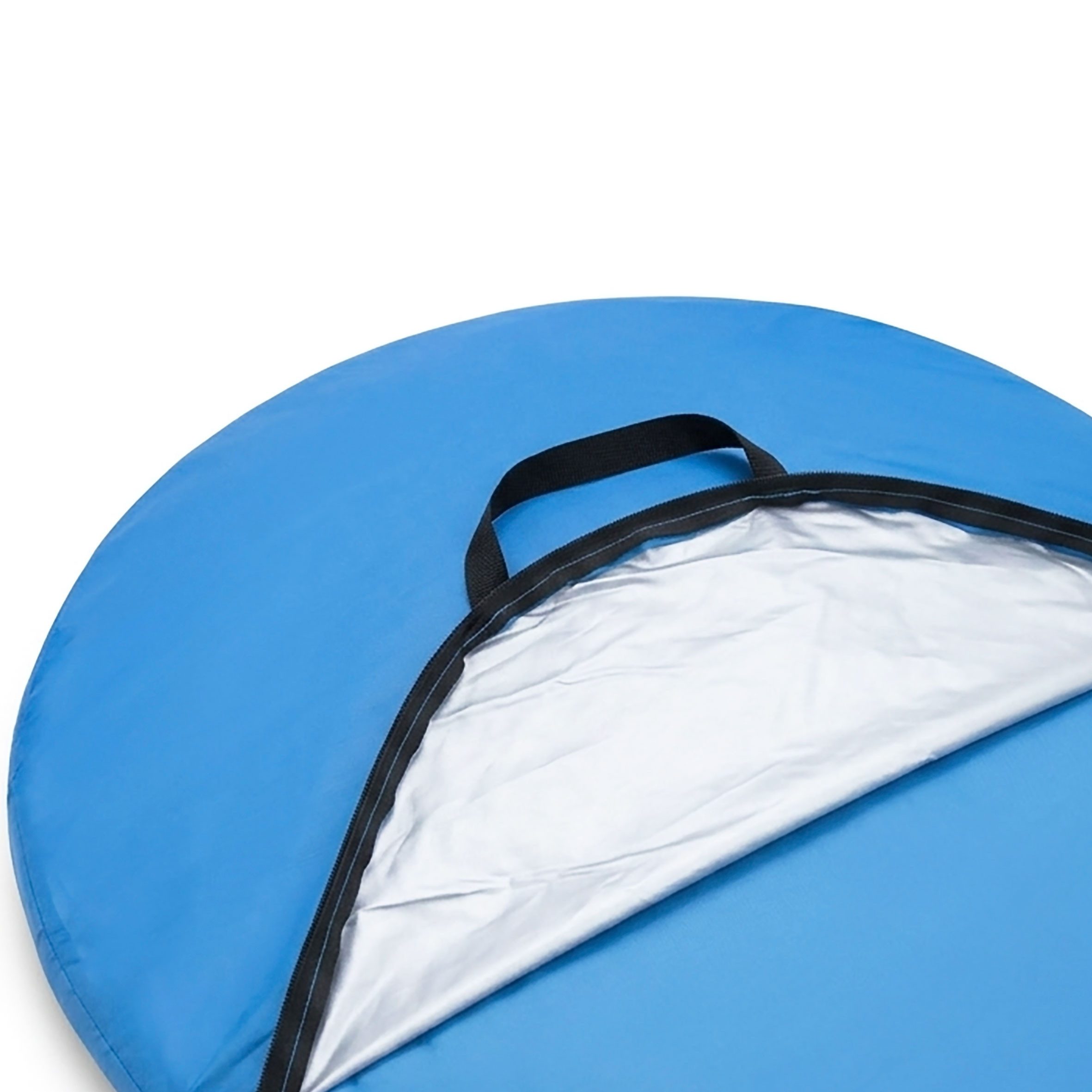 Spetebo Strandmuschel Pop Up Strandmuschel blau mit Tragetasche - 145 x 100 cm, Personen: 2 (Stück, 1 tlg., Strandmuschel), Strand Zelt selbstaufstellend mit UV 50+ Schutz