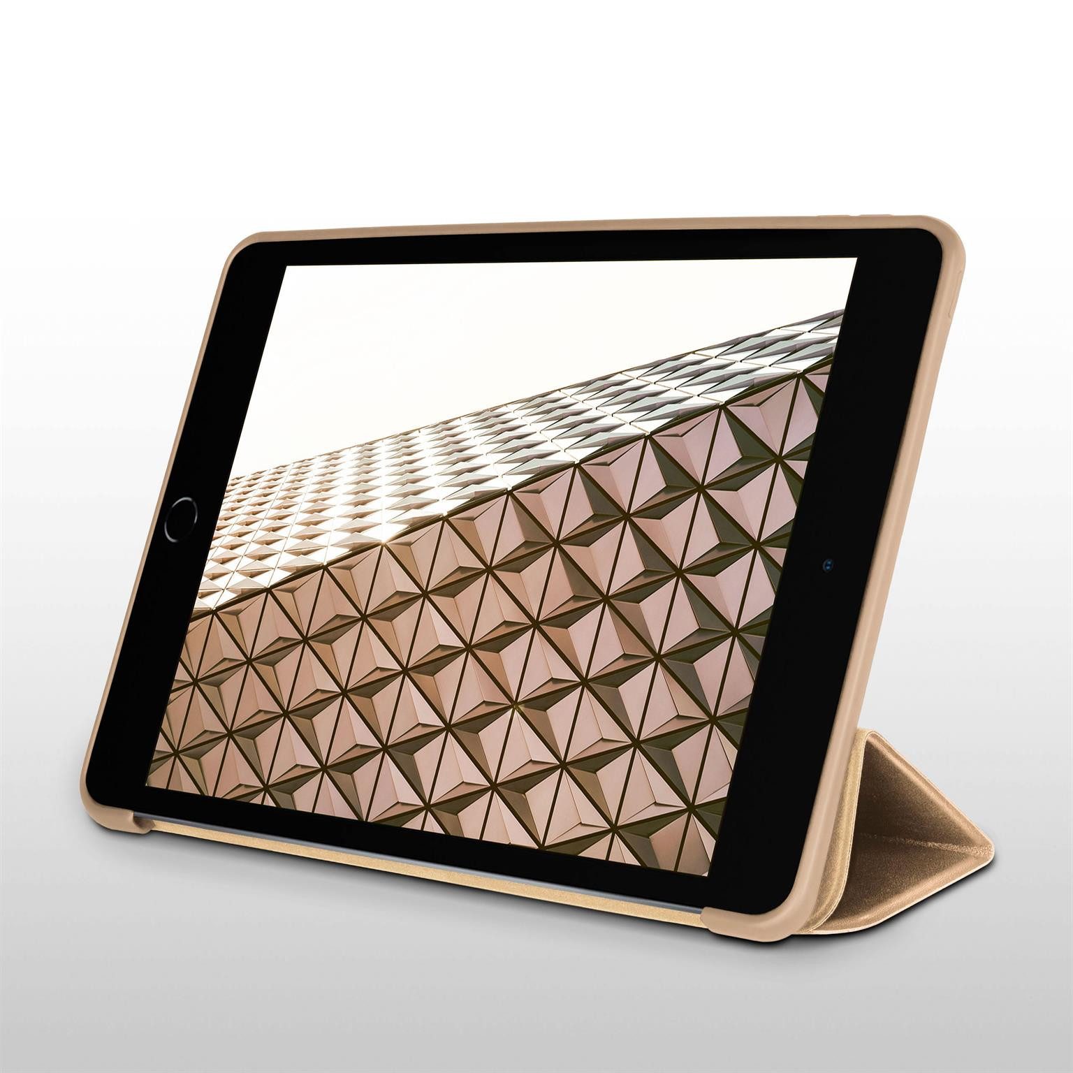 ONEFLOW Tablet-Hülle für iPad Air 1 (2013) Flip Cover Clarity Case Gold 9,7 Zoll, 360° Schutzhülle Ultra Dünn mit Ständer Slim Book Folio Standfunktion