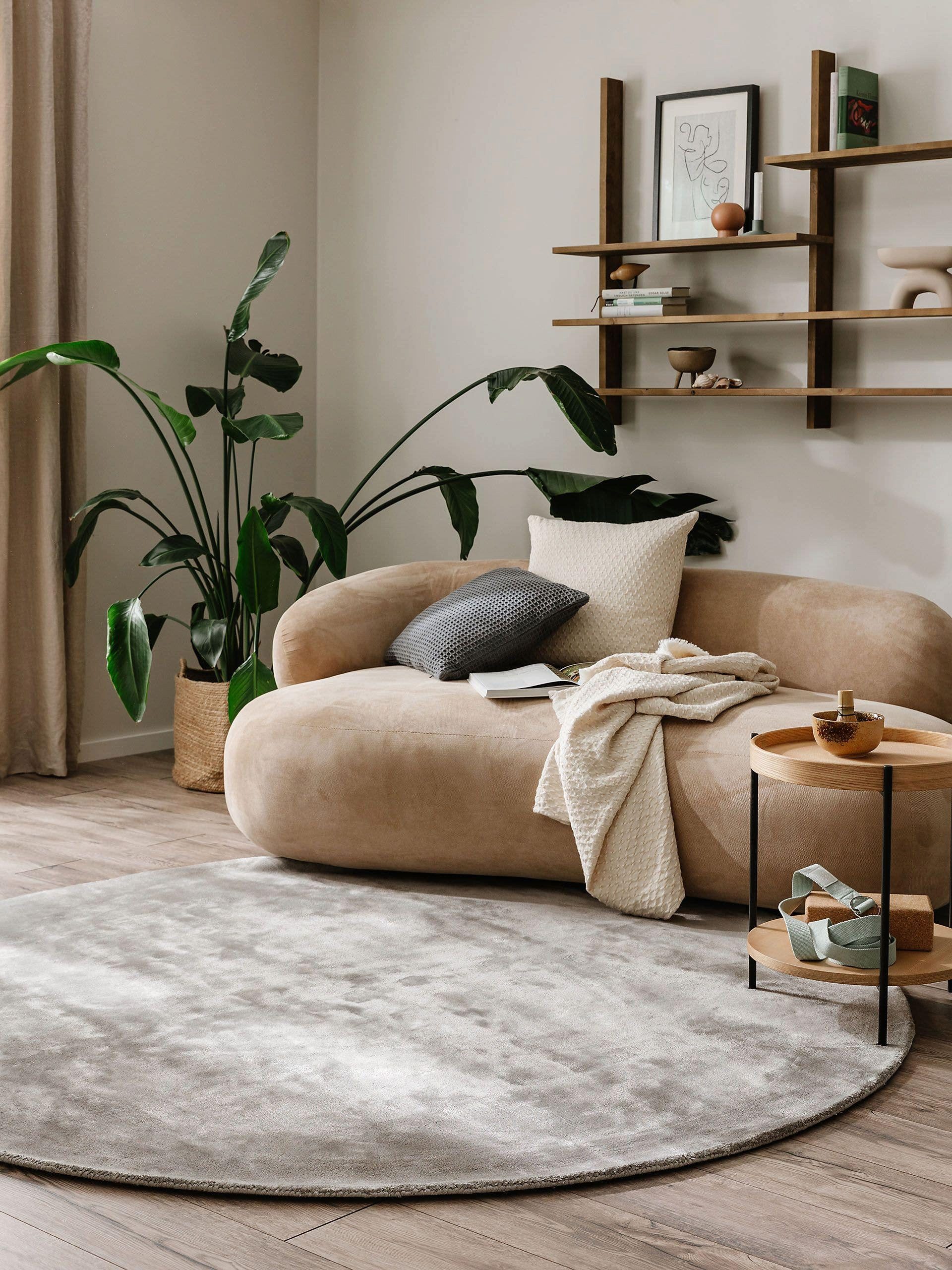 benuta Teppich Nela, rund, Höhe: 6 mm, Kunstfaser, Berber, Ethno-Style, Wohnzimmer