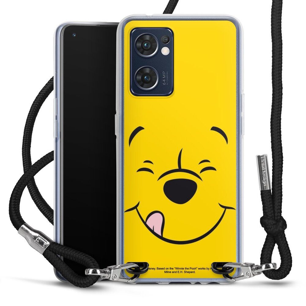 DeinDesign Handyhülle Winnie Puuh Offizielles Lizenzprodukt Disney Puuh Closeup, Oppo Find X5 Lite Handykette Hülle mit Band Case zum Umhängen