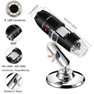 GelldG USB Digital Mikroskop, Handheld Vergrößerung Endoskop, 8 LED Digitalmikroskop