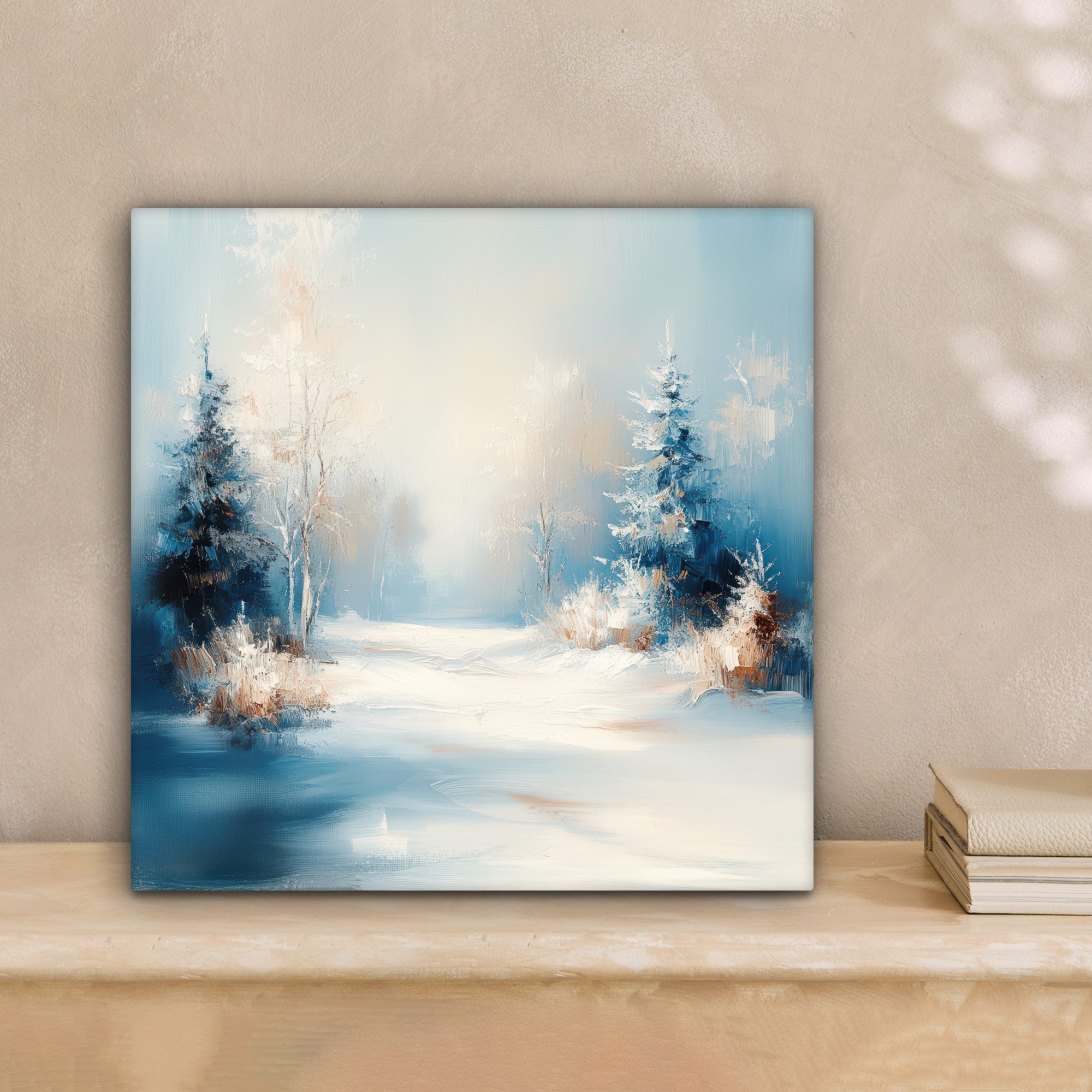 OneMillionCanvasses® Leinwandbild Wald - Winter - Natur - Abstrakt - Schnee günstig online kaufen