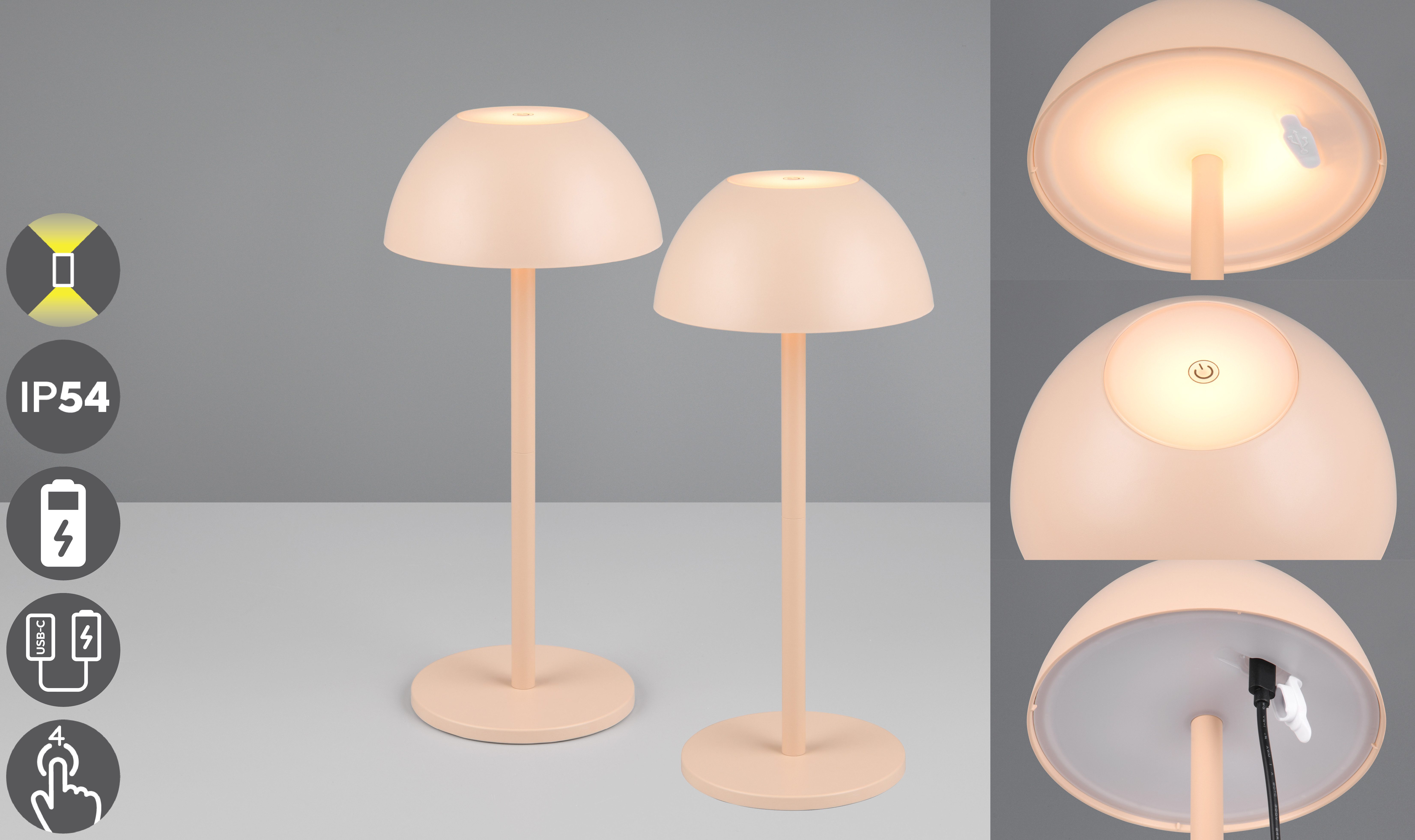 my home LED Außen-Tischleuchte Abbey Tischleuchte 2er-Set, Dimmfunktion, US günstig online kaufen