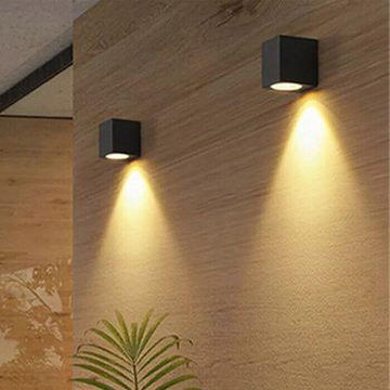 oyajia Wandleuchte LED Außenleuchte IP54 LED Wandleuchte Wand-Spot Strahler Lampe GU10, LED wechselbar, Warmweiß, Wandleuchte inkl. GU10 Glühbirne, IP54 Wasserdichte für Balkon, Gehweg