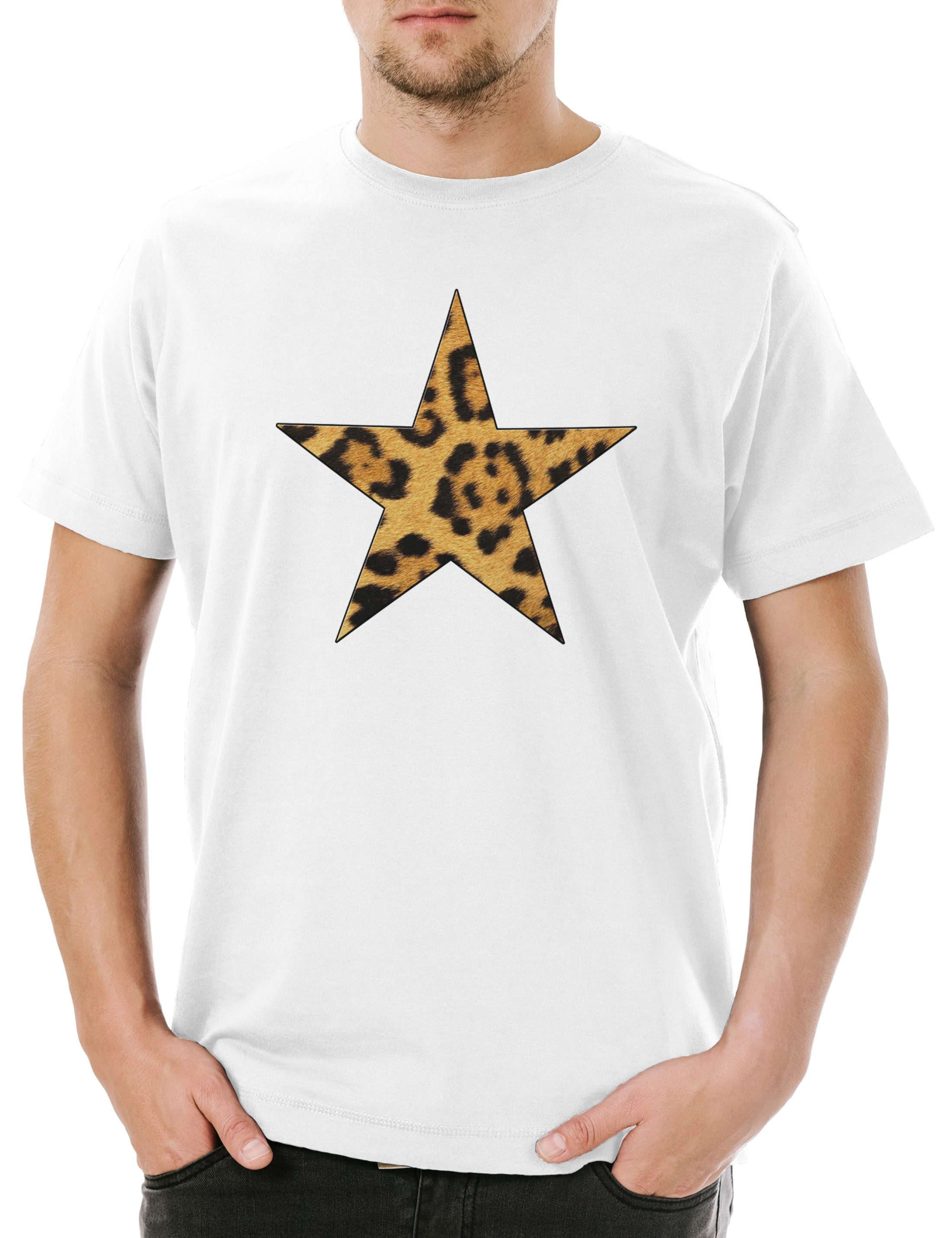 Print-Shirt Rockabella Star I Herren T-Shirt Tattoo Nautical Rockabilly Leopard