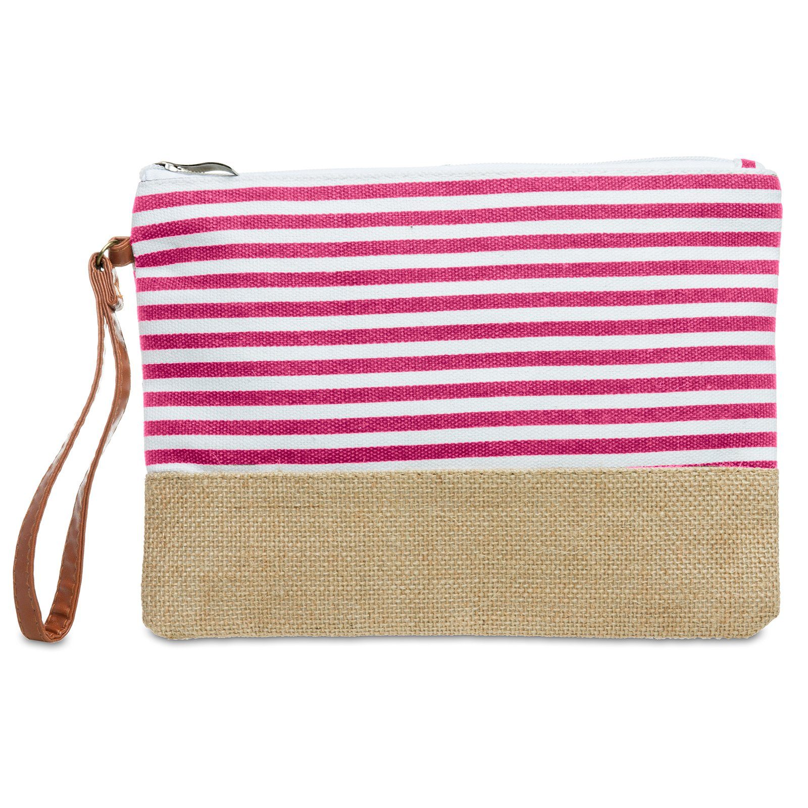 Caspar Clutch TS355 Damen Sommer Jute Tasche mit Streifen Print