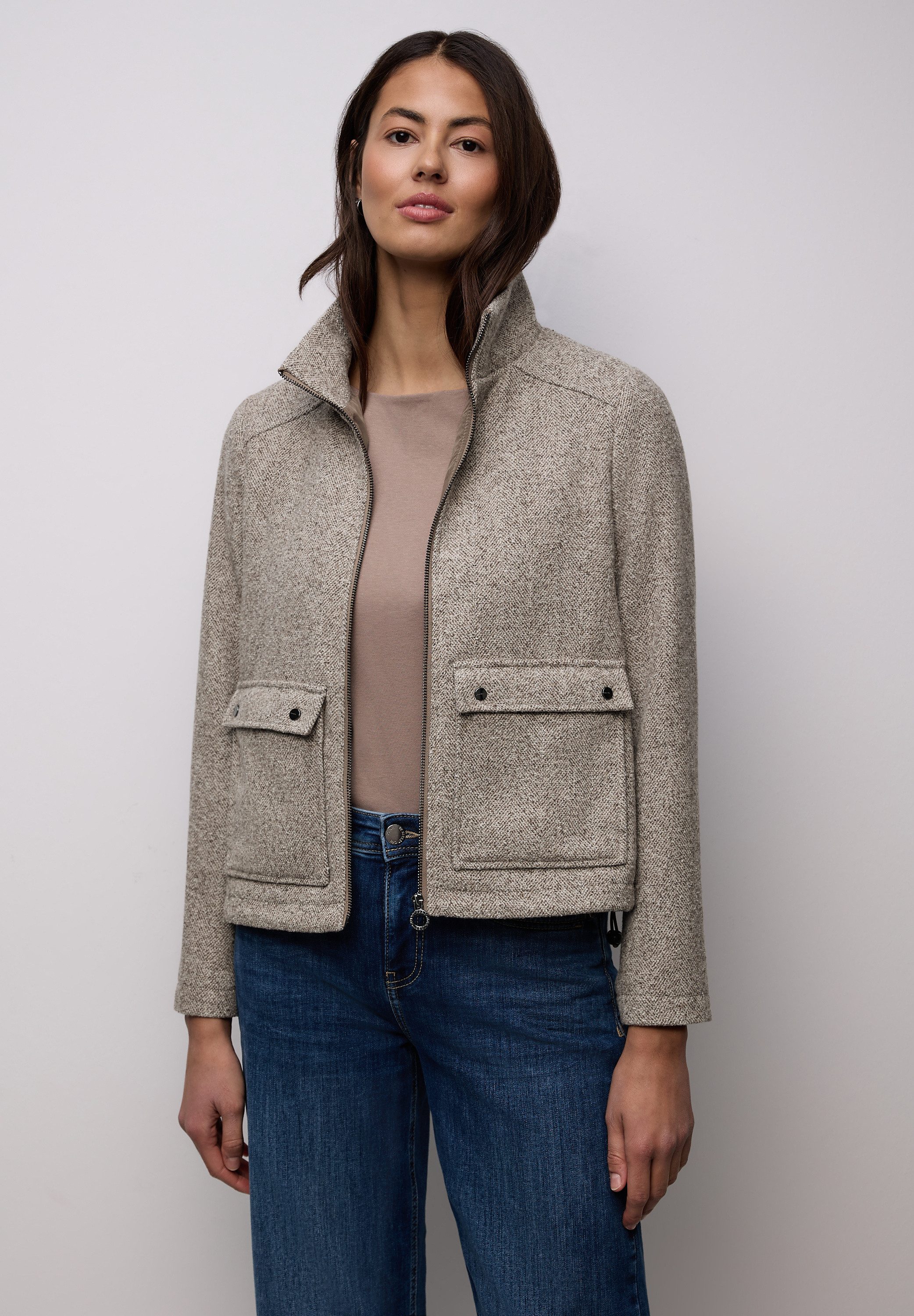 STREET ONE STUDIO Kurzjacke mit Tunnelzugsaum