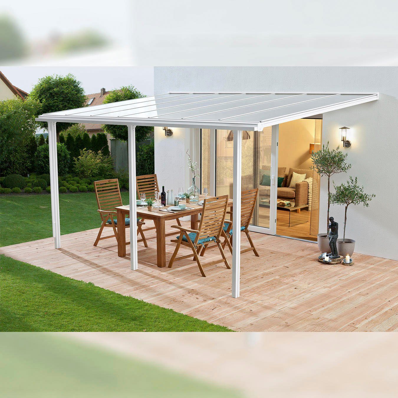 Beckmann Terrassendach TREND Gr. 3, BxT: 435x250 cm, Bedachung Doppelstegplatten