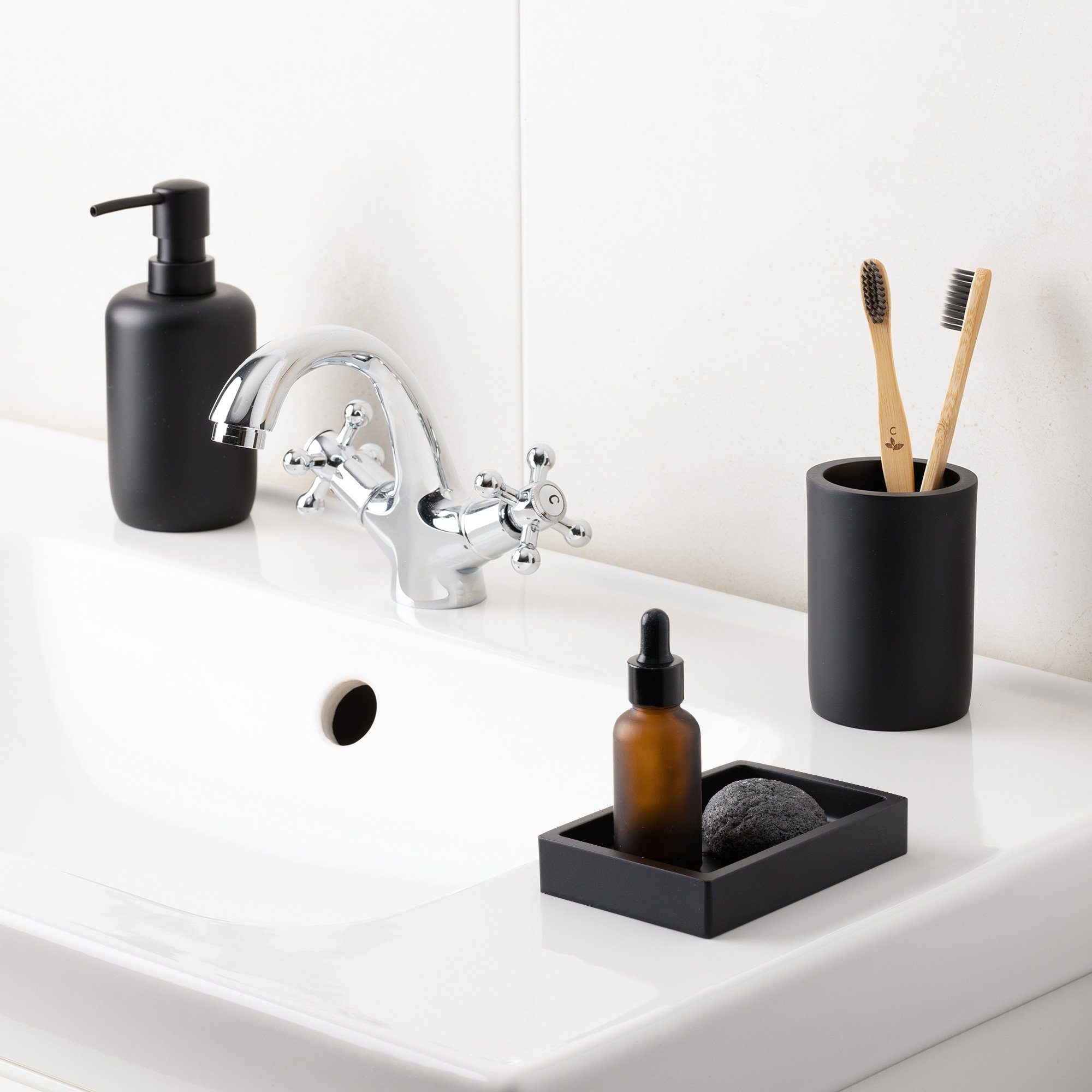 Navaris Badaccessoire-Set Badezimmer Set 3-teilig - günstig online kaufen