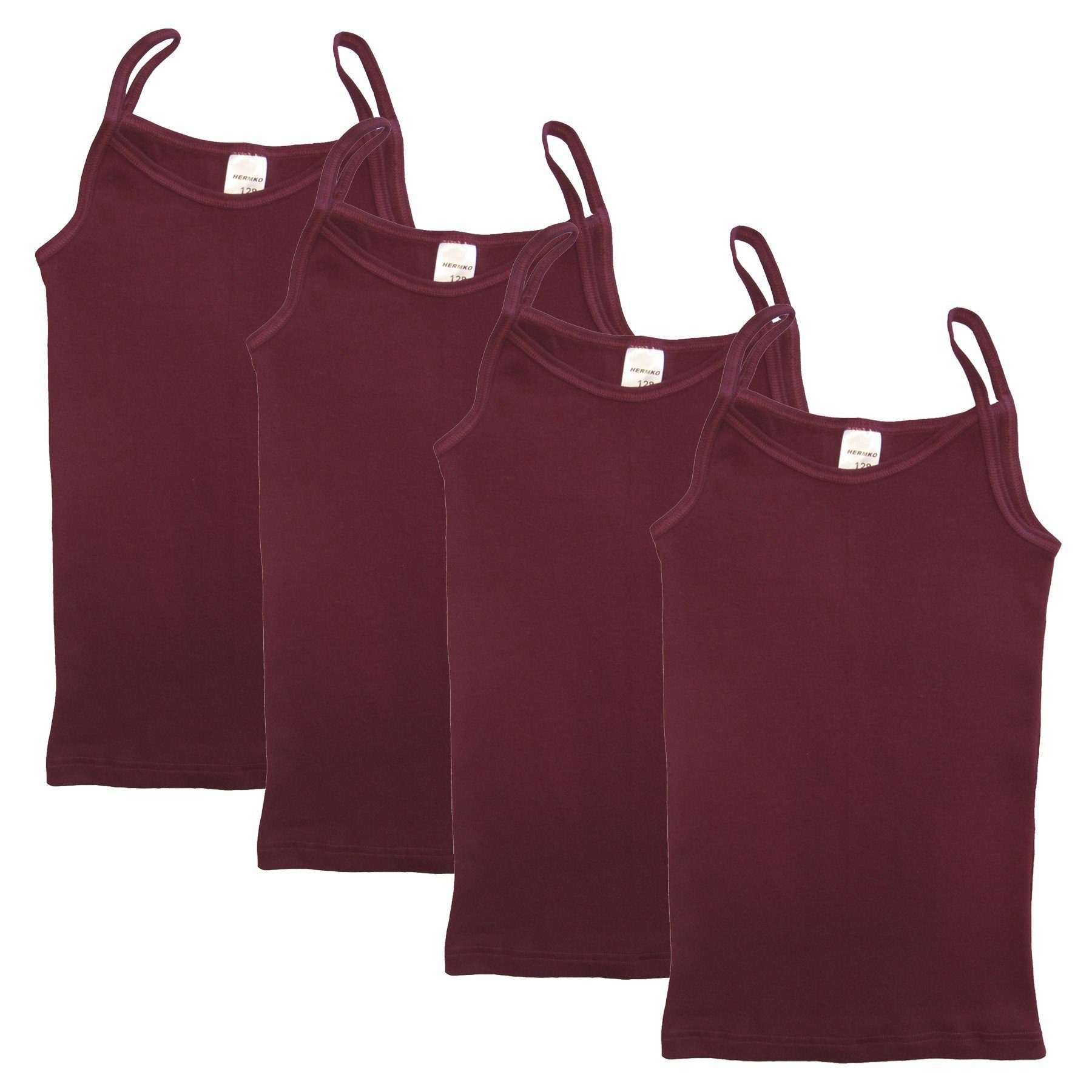 HERMKO Unterhemd 2460 4er Pack Mädchen Träger Top, Unterhemd aus Bio-Baumwolle