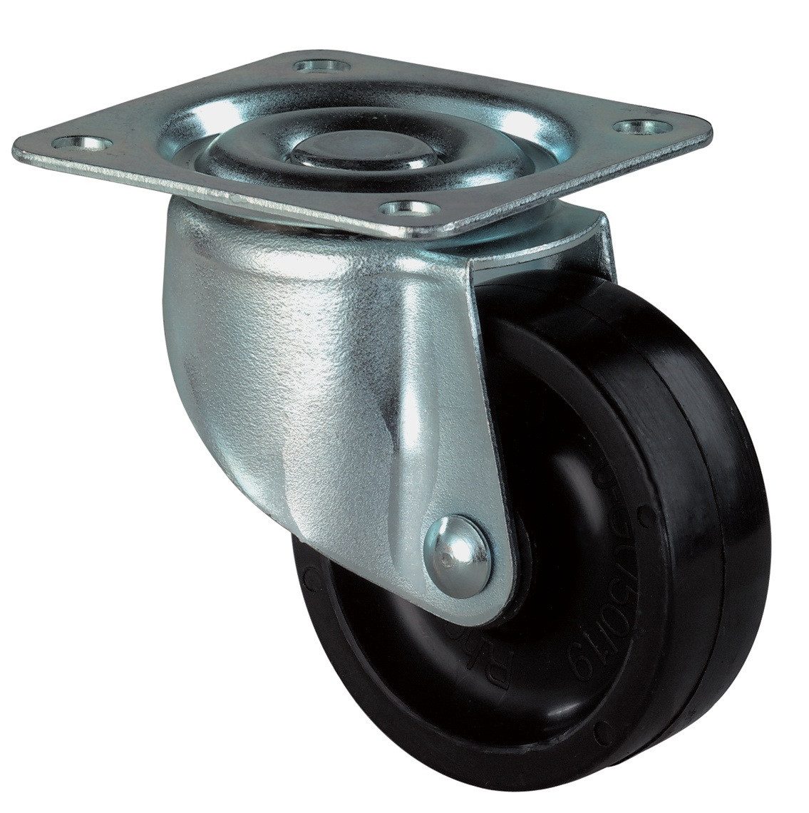 BS ROLLEN Schwerlastrolle Lenkrolle D.30mm Trgf.20kg m.Platte Ku.schwarz BS ROLLEN