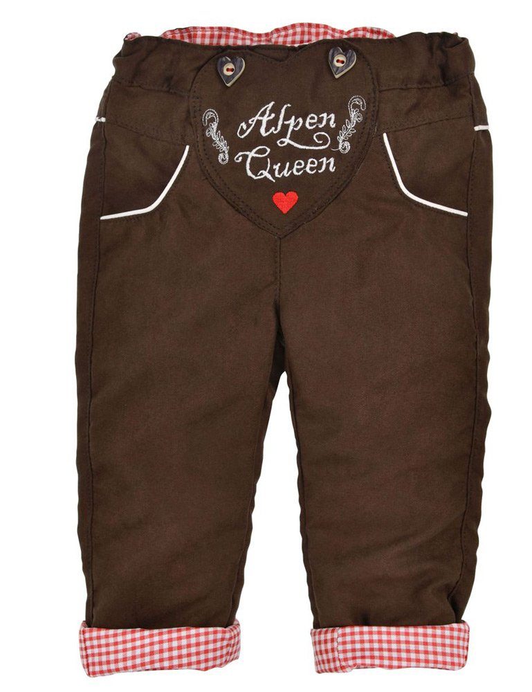 BONDI Trachtenlederhose Baby Mädchen Kunstlederhose 'Alpen Queen' 86683, B
