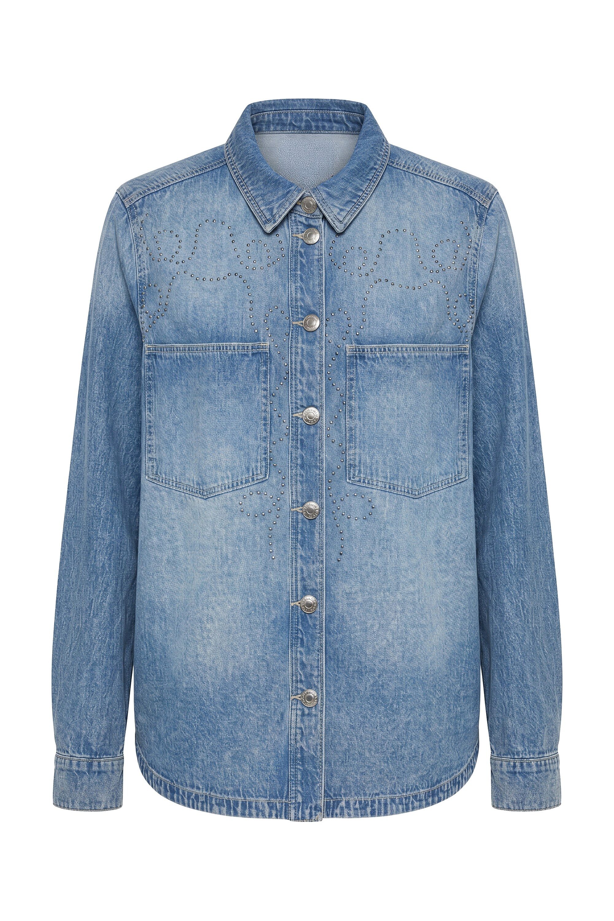 Studio Untold Hemdbluse Jeanshemd Oversize Shape Zier-Nieten – Bild 2 von 3