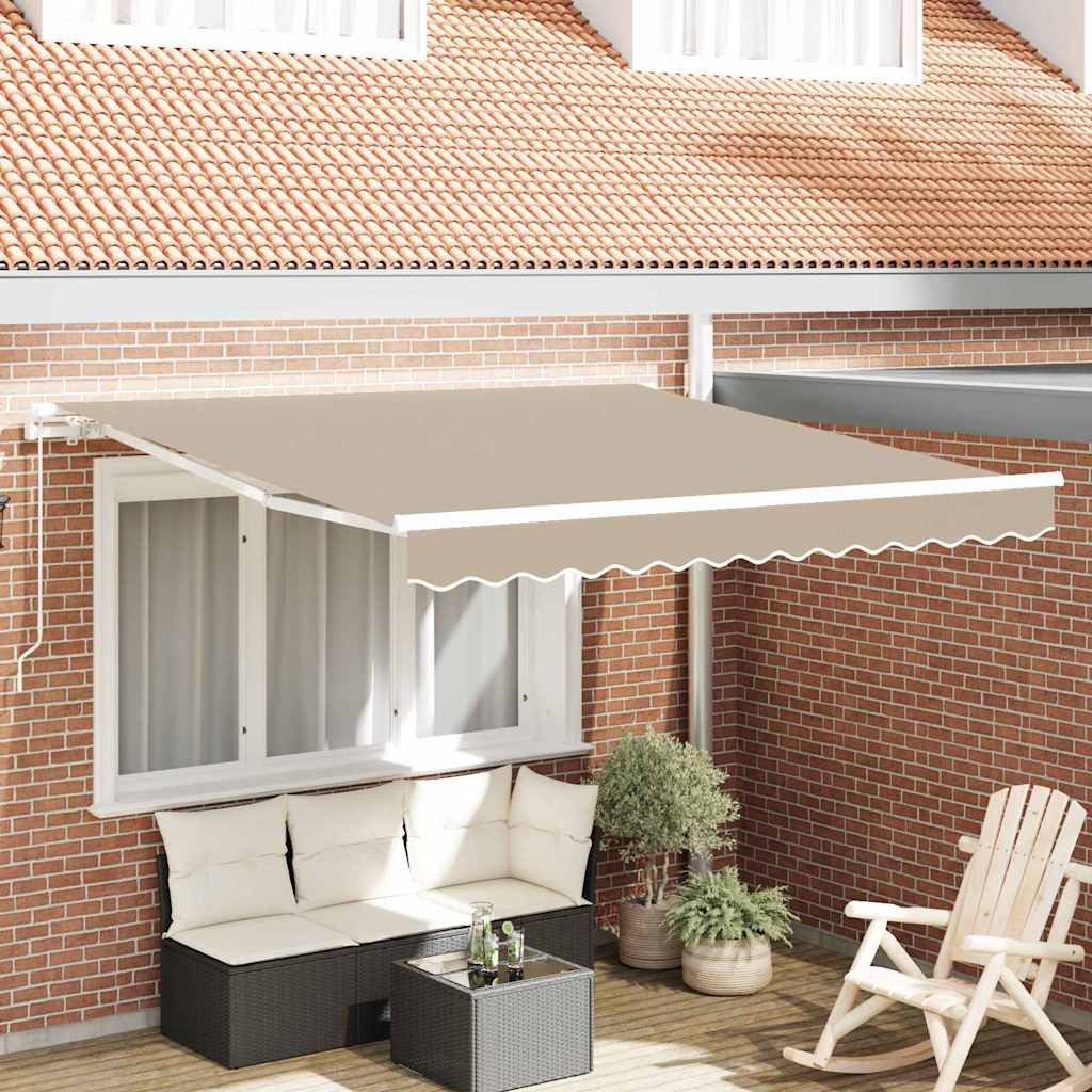 vidaXL Markise Ausziehbare Markise Beige 350 x 250 cm Polyester und Aluminium (1-St)