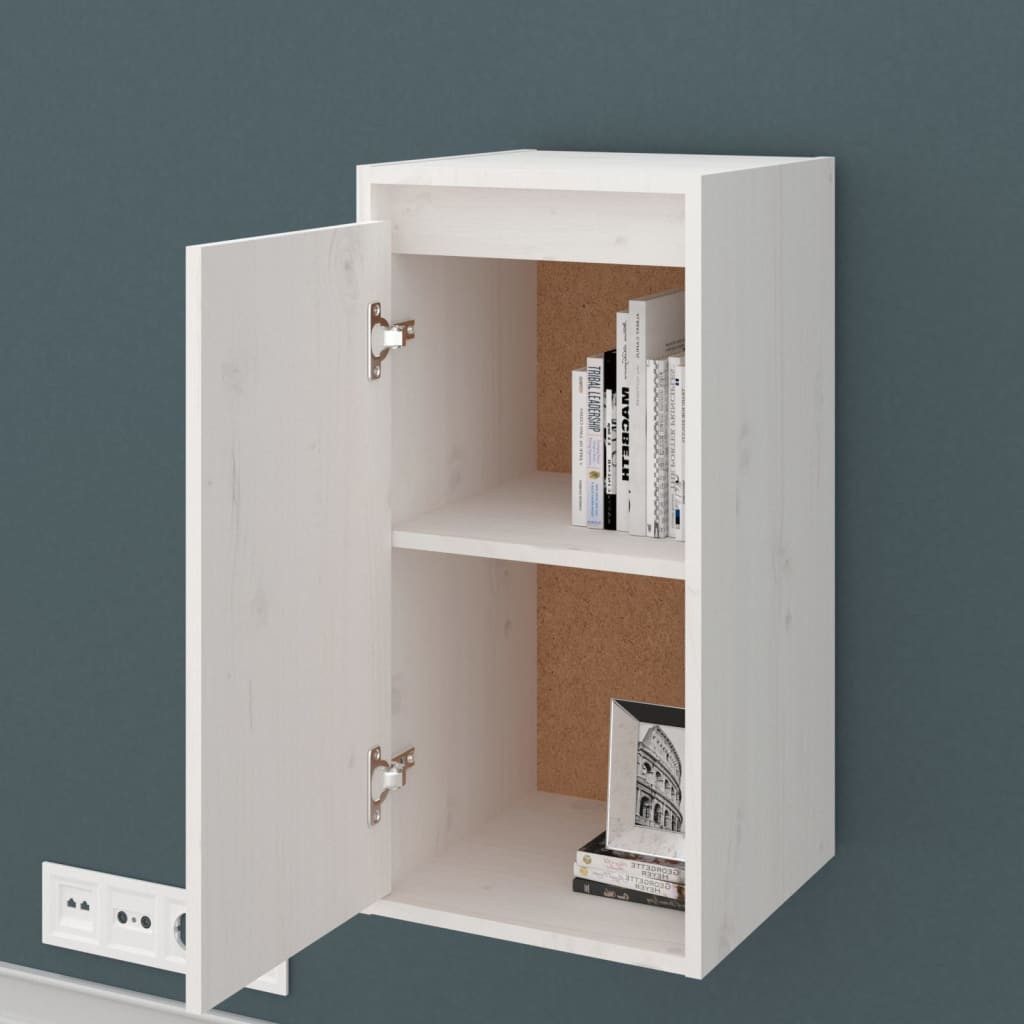 vidaXL Hängeschrank NA Hängeschrank Wandschrank Weiß 30x30x60 cm Massivholz Kiefer Schränk